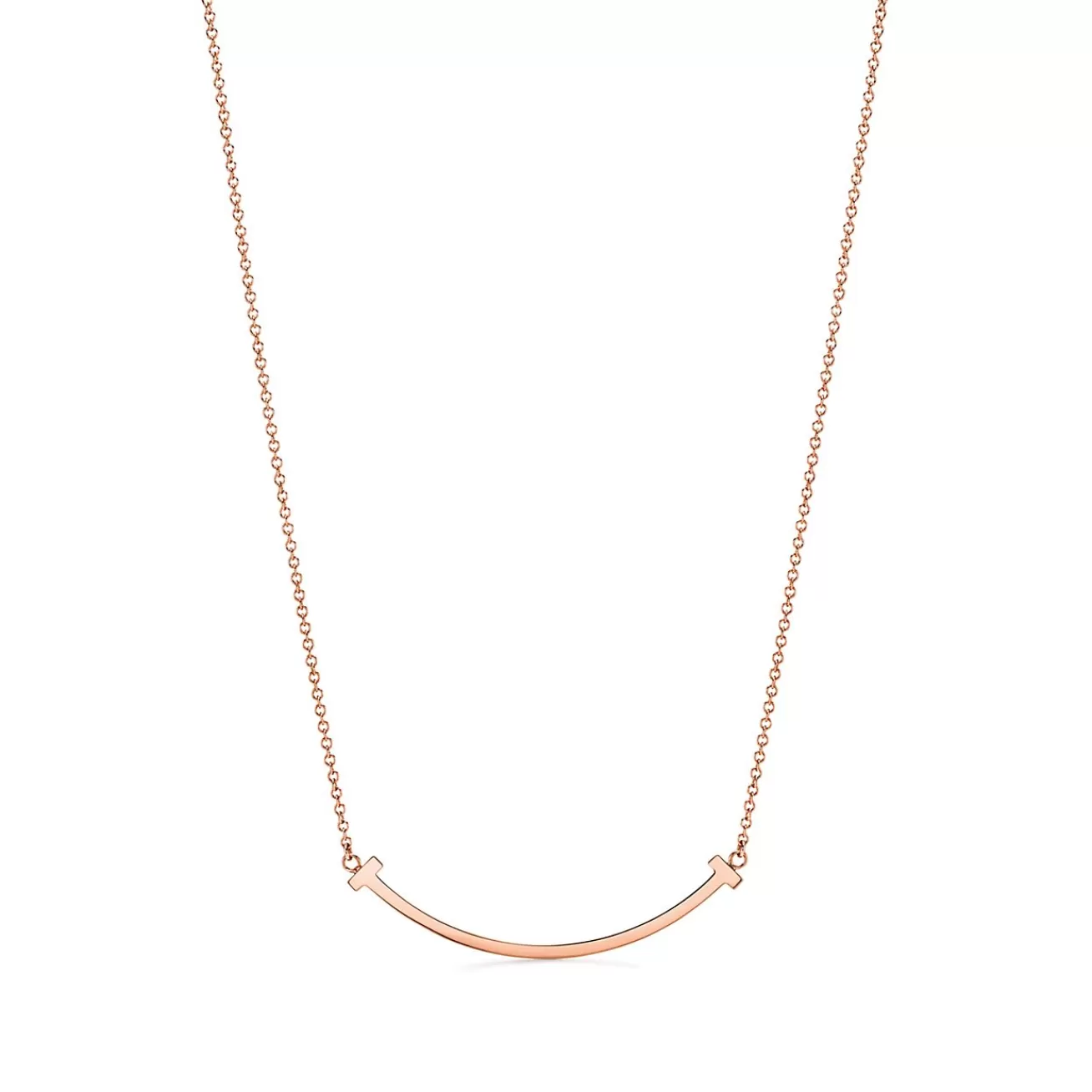 Tiffany & Co. Tiffany T Smile Pendant in Rose Gold with Diamonds, Small | ^ Necklaces & Pendants | Most Popular Jewelry