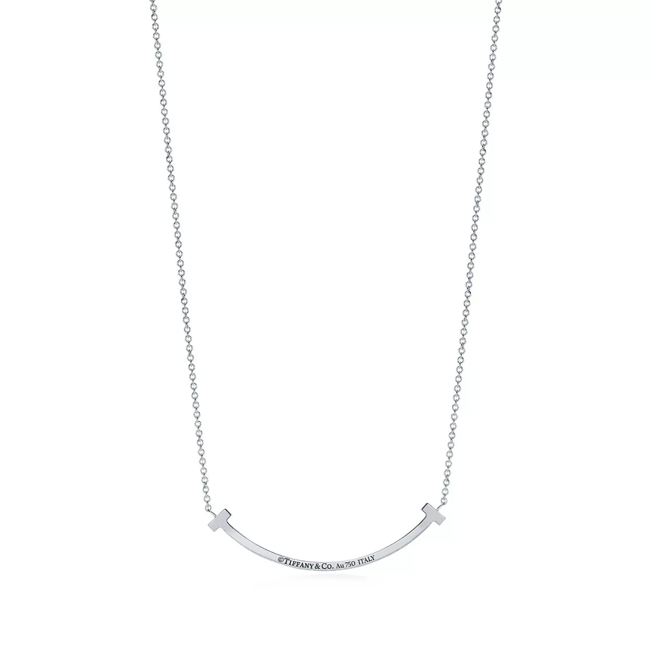 Tiffany & Co. Tiffany T Smile Pendant in White Gold with Diamonds, Small | ^ Necklaces & Pendants | Diamond Jewelry