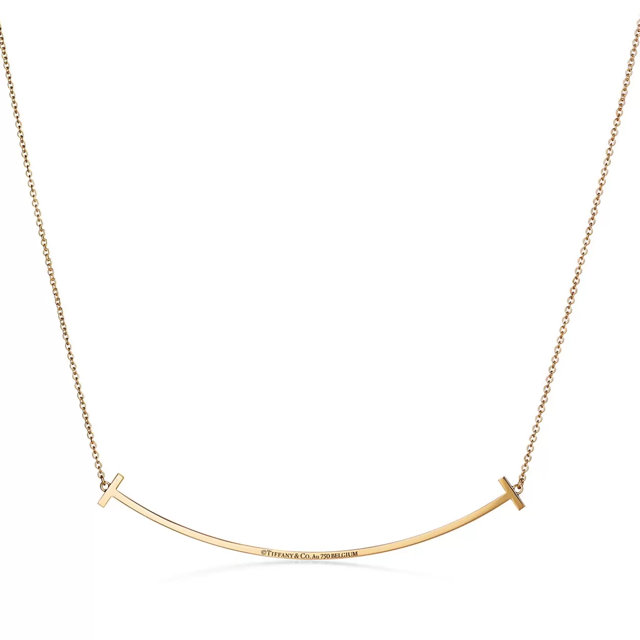 Tiffany & Co. Tiffany T Smile Pendant in Yellow Gold with Diamonds, Large | ^ Necklaces & Pendants | Men's Jewelry