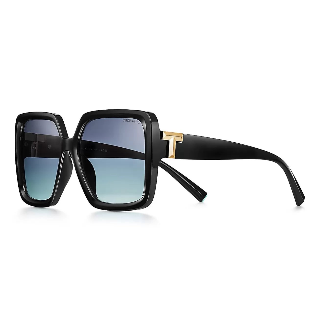 Tiffany & Co. Tiffany T Sunglasses in Black Acetate with Tiffany Blue® Lenses | ^Women Tiffany T | Gifts $1,500 & Under