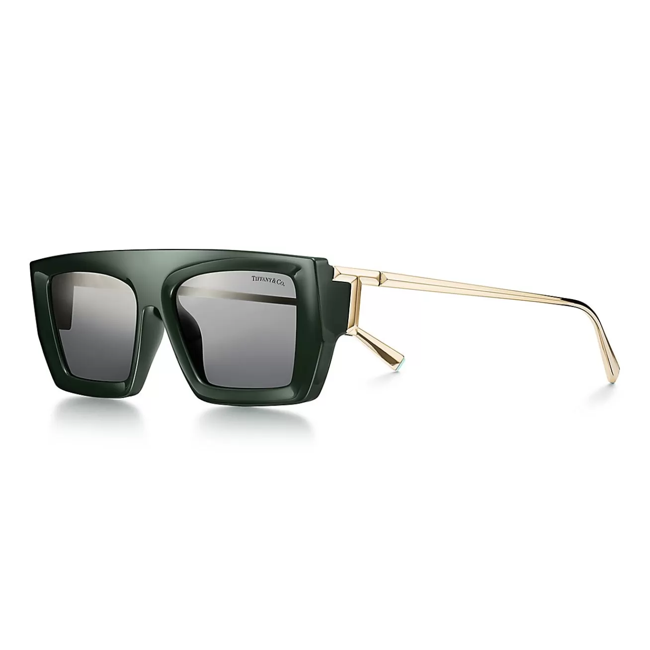 Tiffany & Co. Tiffany T Sunglasses in Dark Green Acetate with Dark Gray Lenses | ^Women Tiffany T | Sunglasses