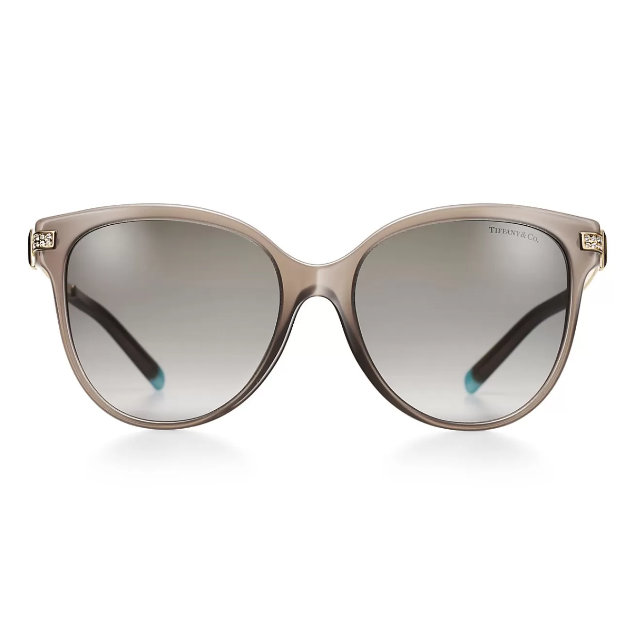 Tiffany & Co. Tiffany T Sunglasses in Opal Taupe Acetate with Gradient Gray Lenses | ^ Tiffany T | Sunglasses