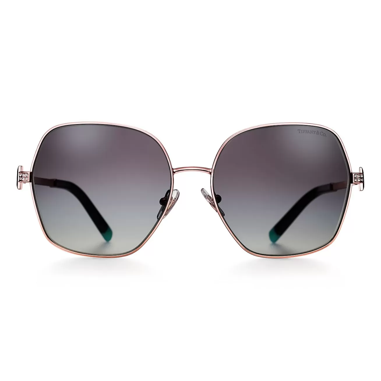 Tiffany & Co. Tiffany T Sunglasses in Pale Gold-colored Metal with Gradient Gray Lenses | ^ Tiffany T | Sunglasses