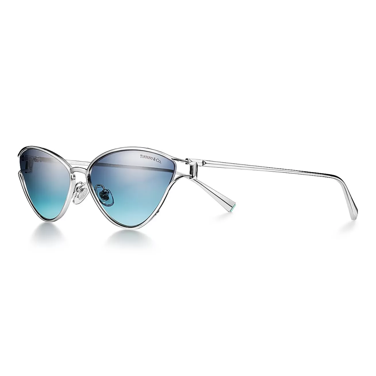 Tiffany & Co. Tiffany T Sunglasses in Silver-colored Metal with Tiffany Blue® Gradient Lenses | ^Women Tiffany T | Gifts $1,500 & Under