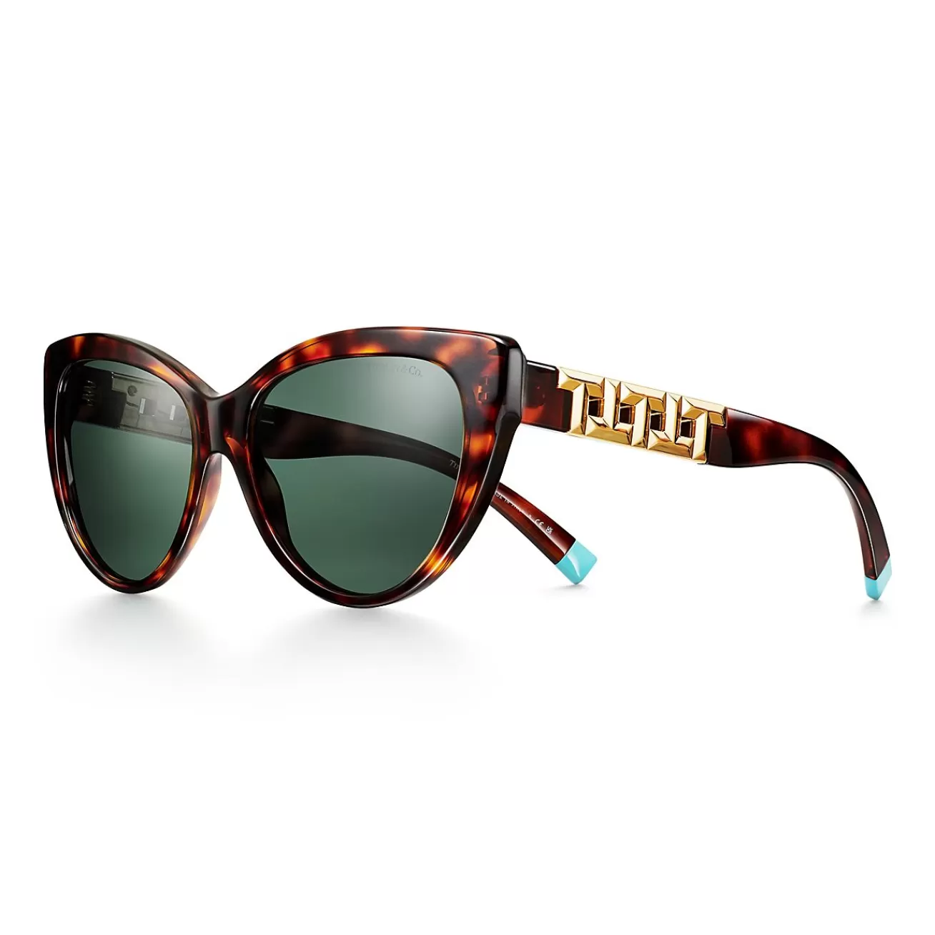 Tiffany & Co. Tiffany T Sunglasses in Tortoise Acetate with Dark Green Lenses | ^Women Tiffany T | Sunglasses
