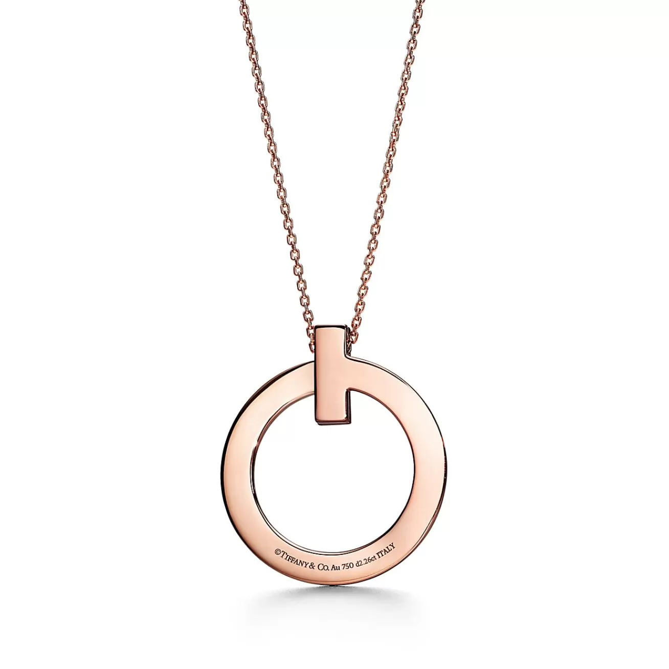 Tiffany & Co. Tiffany T T1 Circle Pendant in 18k Rose Gold with Diamonds, Large | ^ Necklaces & Pendants | Rose Gold Jewelry