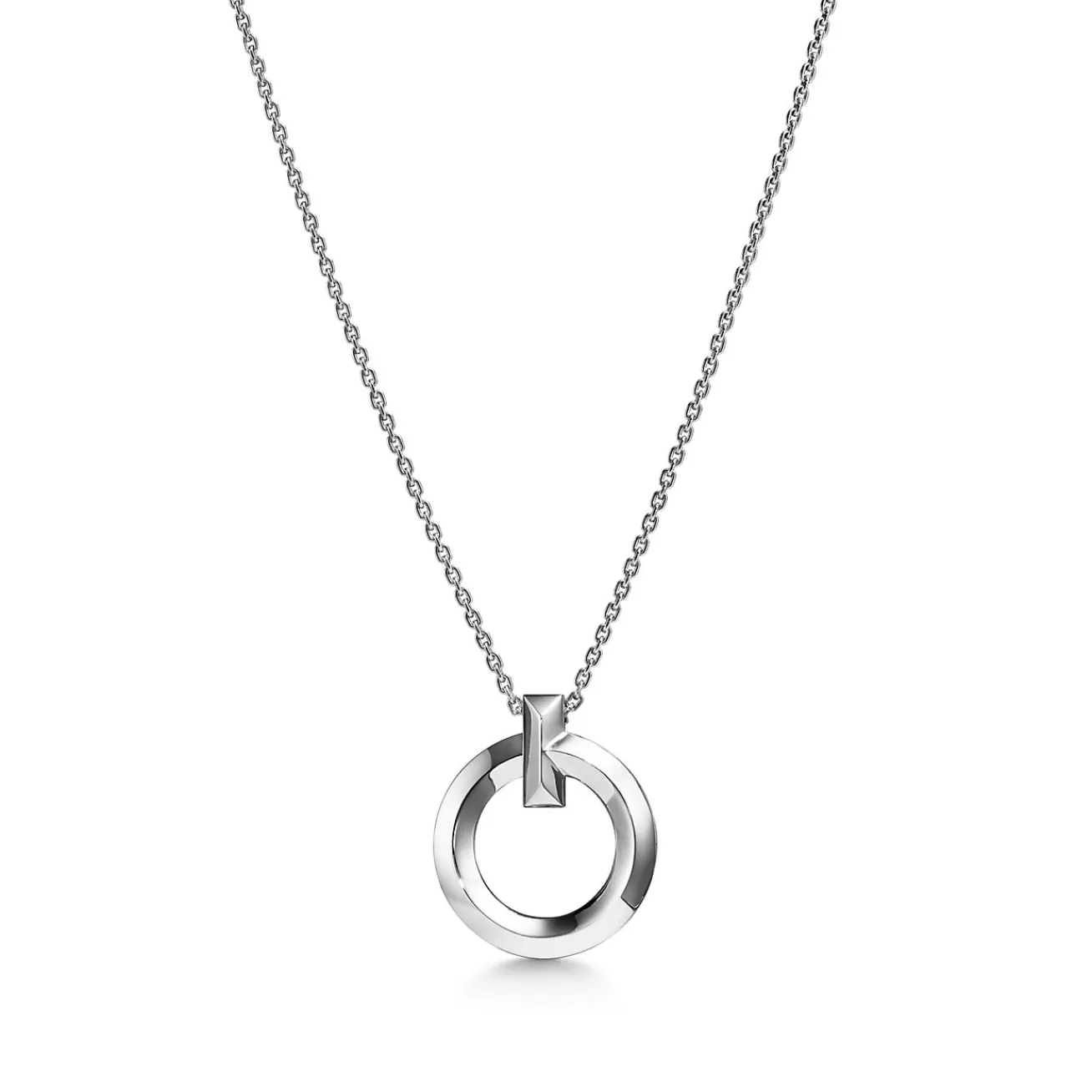 Tiffany & Co. Tiffany T T1 Circle Pendant in White Gold, Small | ^ Necklaces & Pendants | Men's Jewelry