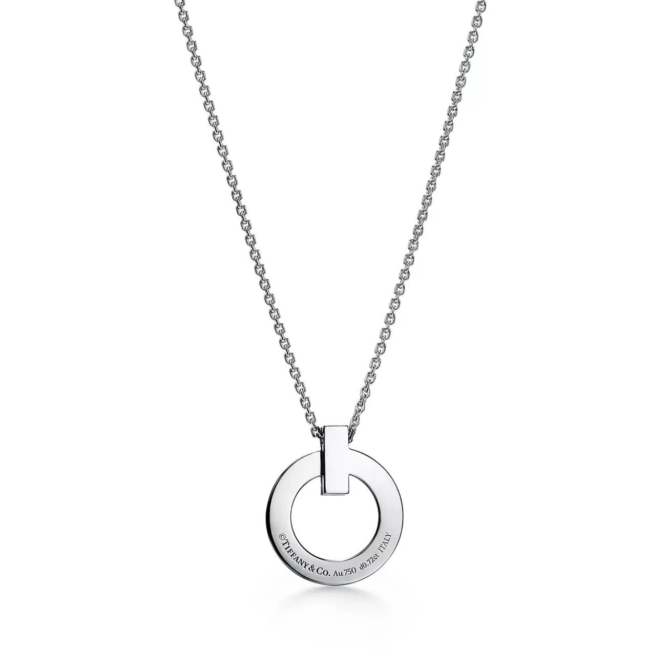 Tiffany & Co. Tiffany T T1 Circle Pendant in White Gold with Pavé Diamonds | ^ Necklaces & Pendants | Gifts for Her
