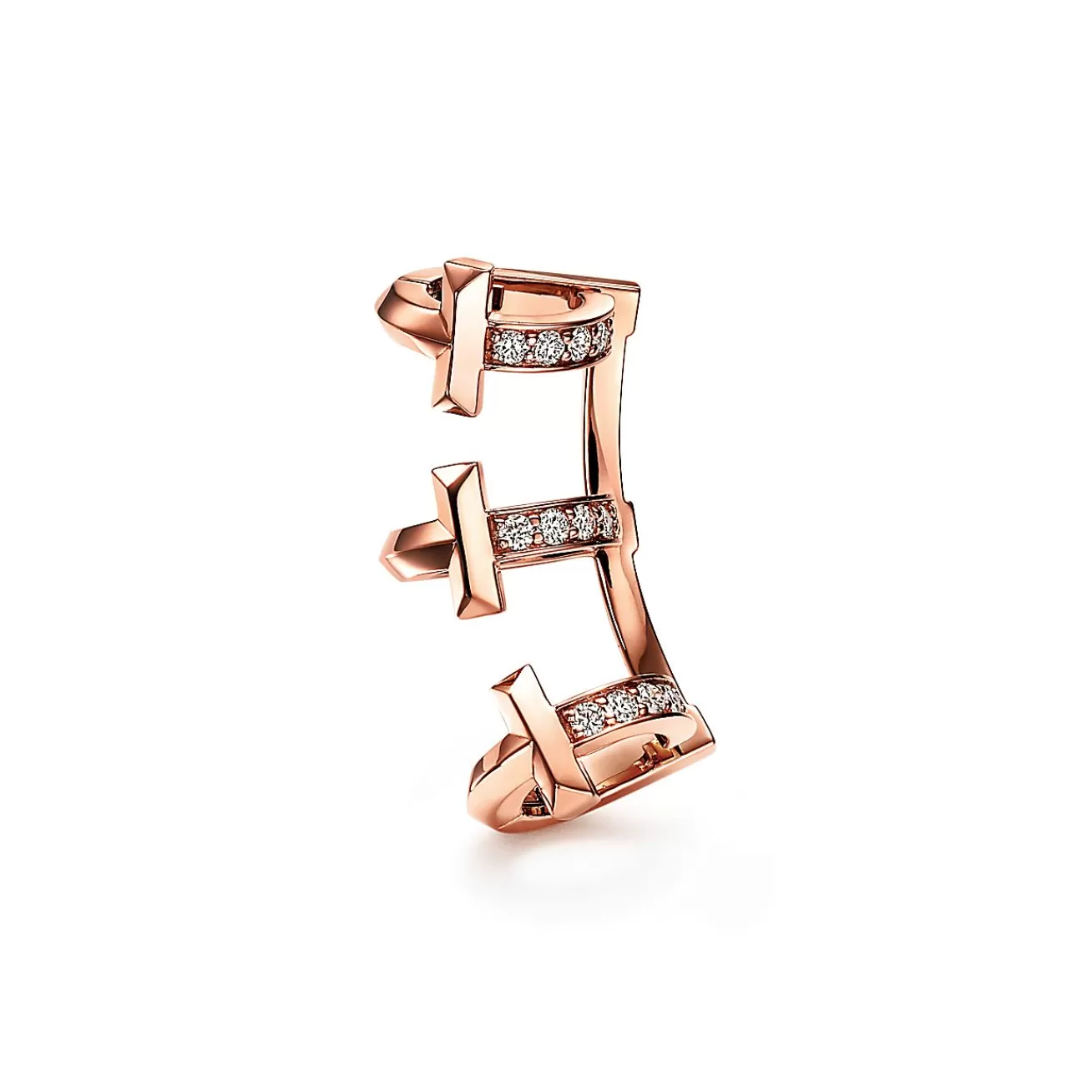 Tiffany & Co. Tiffany T T1 Ear Cuff in Rose Gold with Diamonds | ^ Earrings | Rose Gold Jewelry