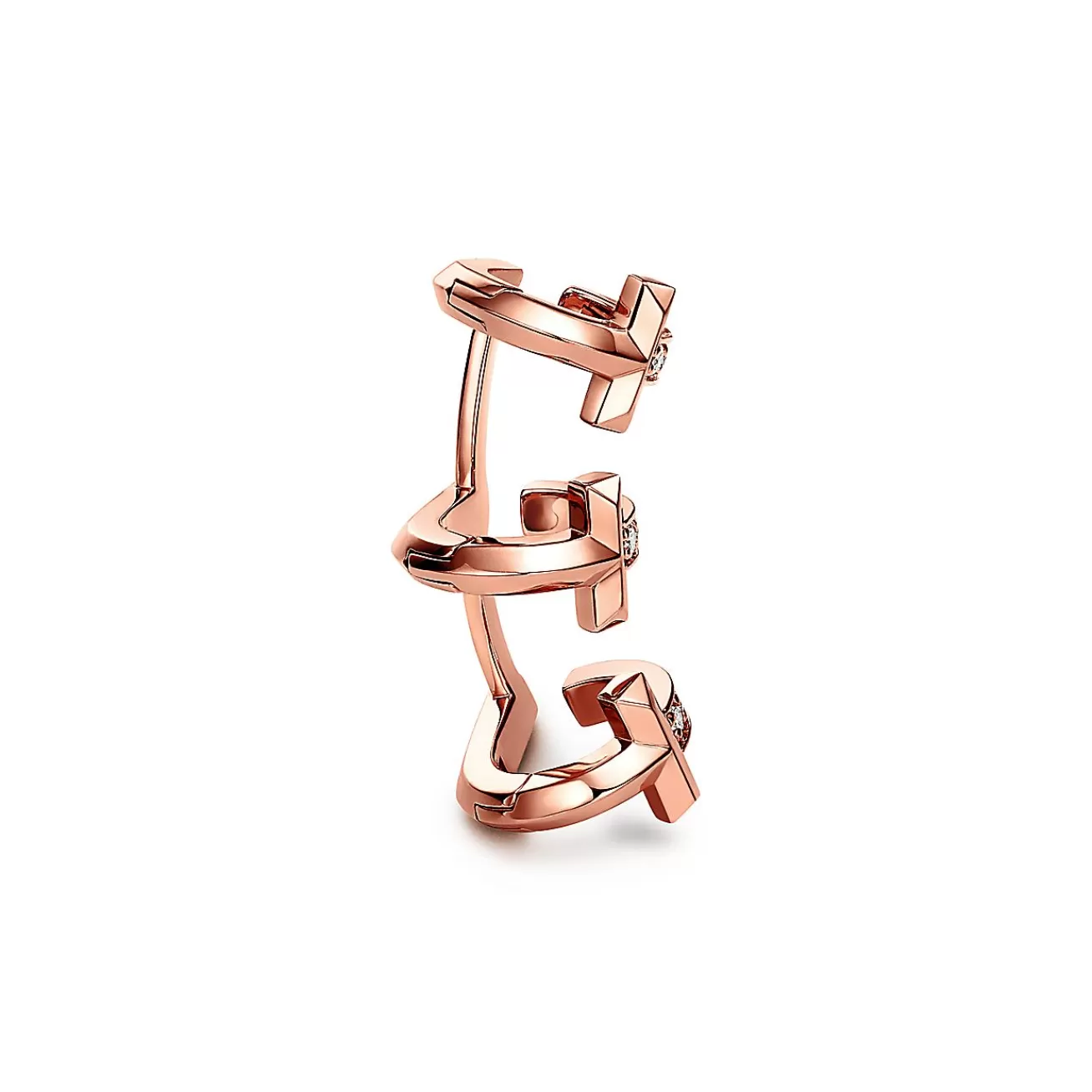 Tiffany & Co. Tiffany T T1 Ear Cuff in Rose Gold with Diamonds | ^ Earrings | Rose Gold Jewelry