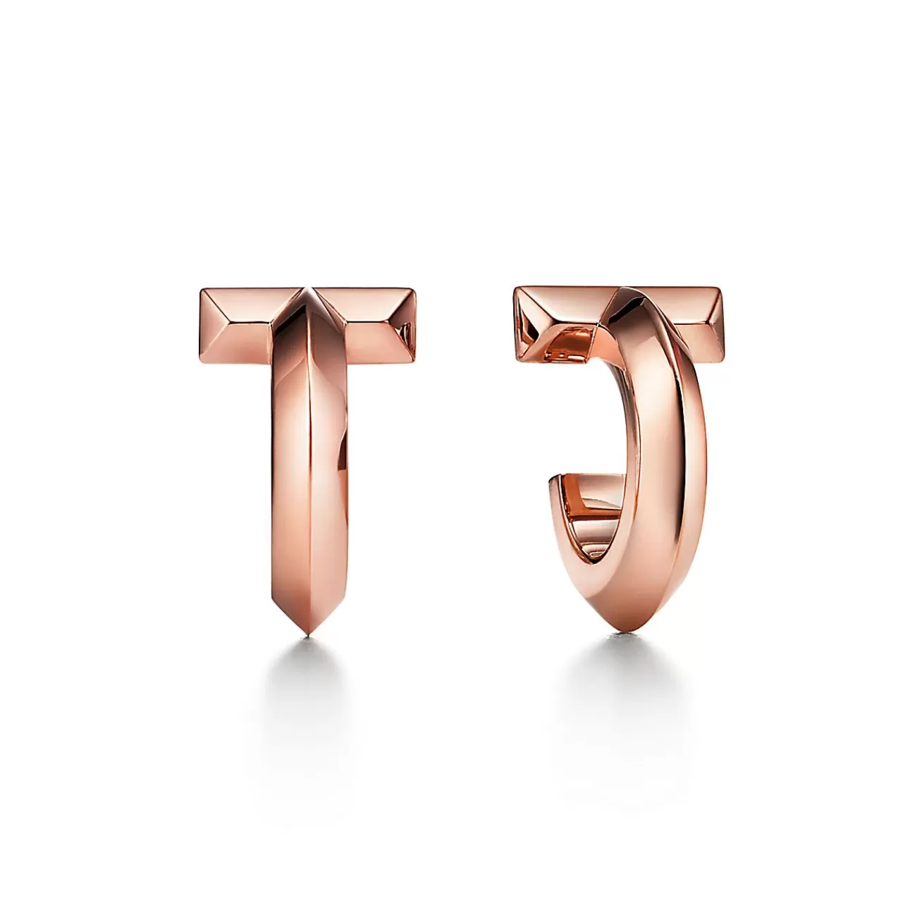 Tiffany & Co. Tiffany T T1 Hoop Earrings in Rose Gold | ^ Earrings | Hoop Earrings