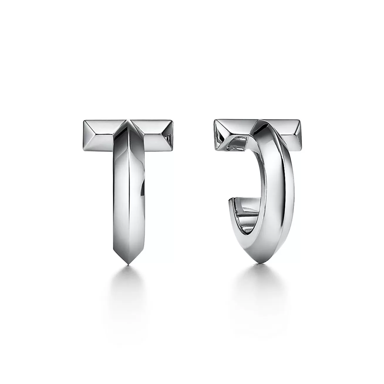 Tiffany & Co. Tiffany T T1 Hoop Earrings in White Gold | ^ Earrings | Hoop Earrings