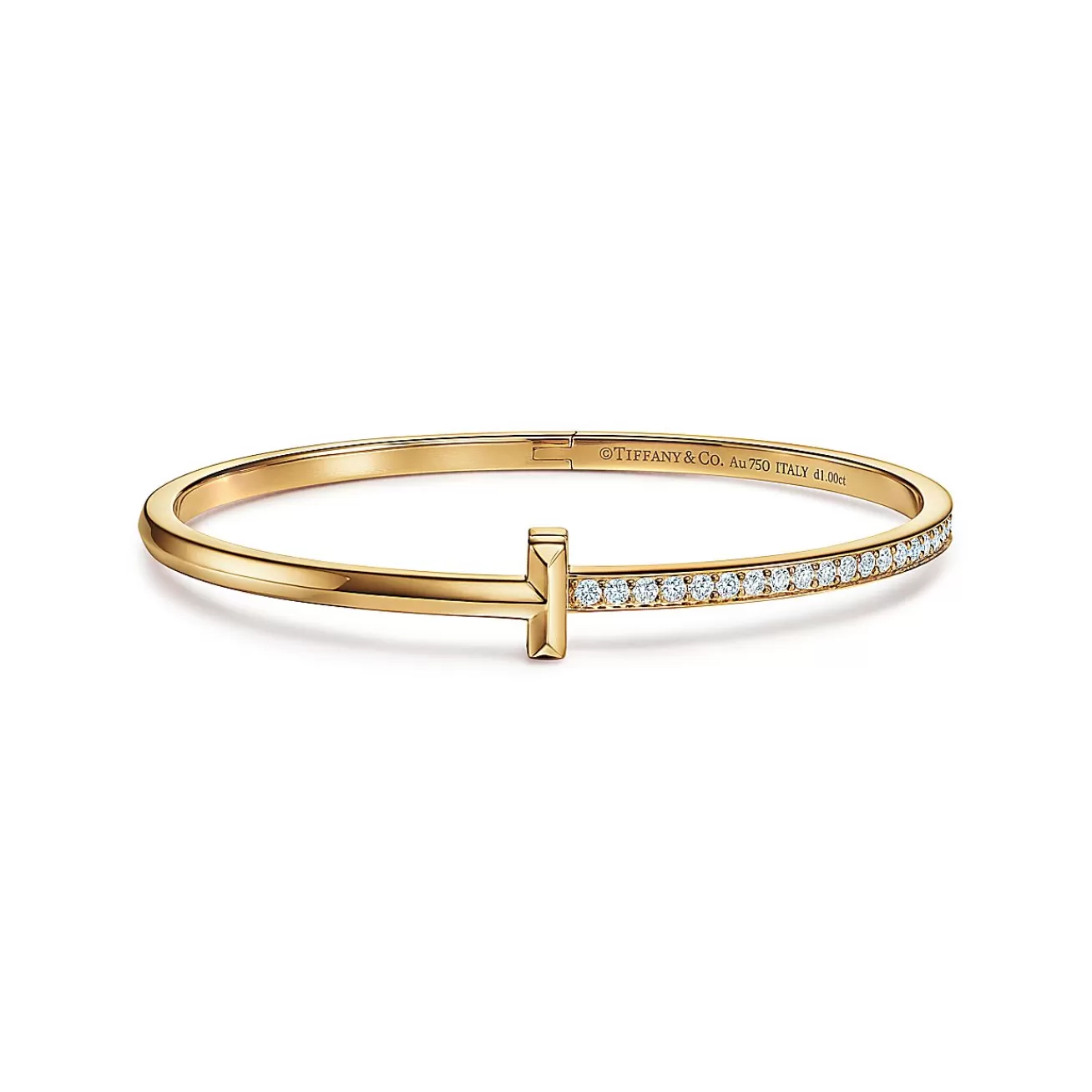 Tiffany & Co. Tiffany T T1 narrow diamond hinged bangle in 18k gold, medium. | ^ Bracelets | Gifts for Her