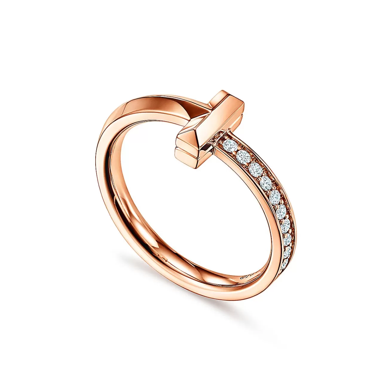 Tiffany & Co. Tiffany T T1 Ring in Rose Gold with Diamonds, 2.5 mm | ^ Rings | Men's Jewelry
