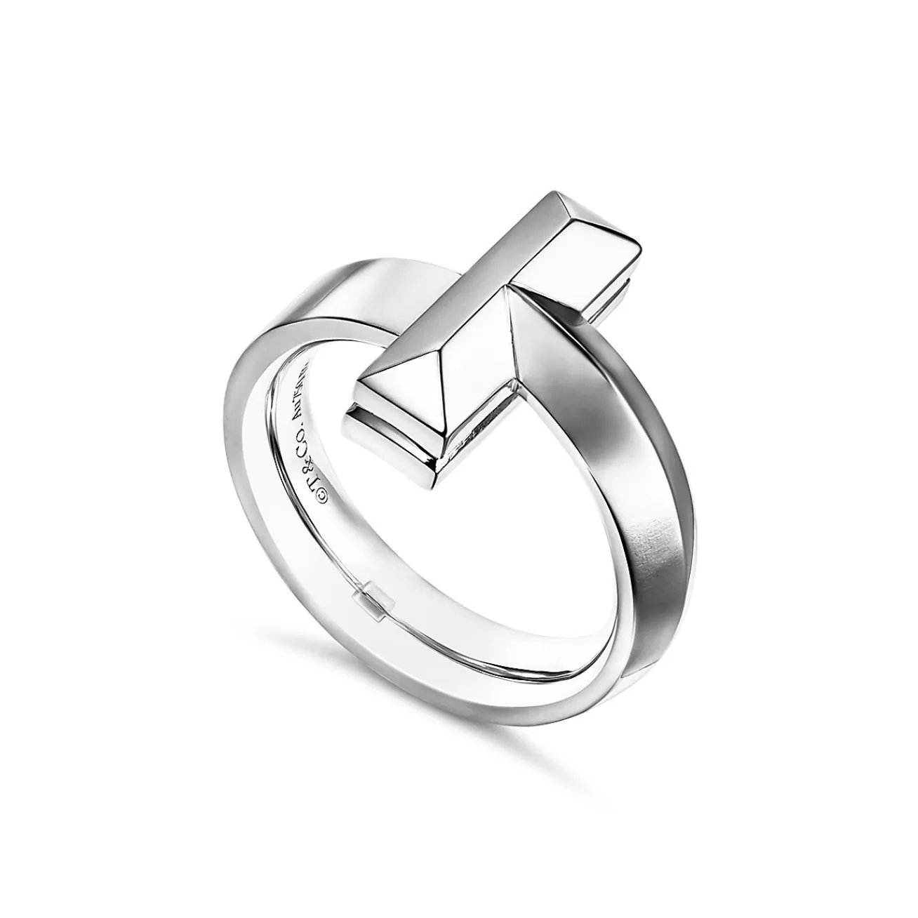 Tiffany & Co. Tiffany T T1 Ring in White Gold, 4.5 mm Wide | ^ Rings | Men's Jewelry