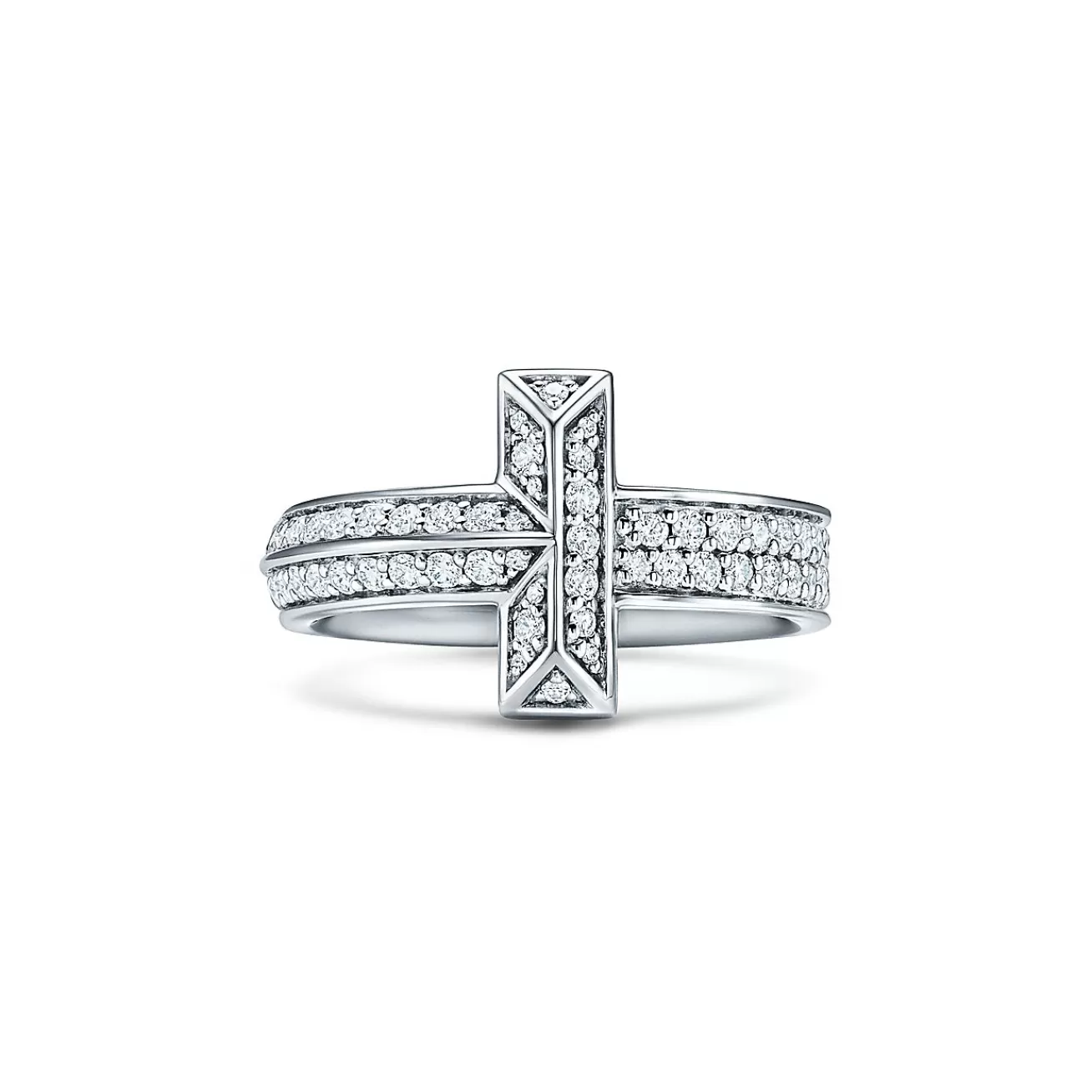 Tiffany & Co. Tiffany T T1 Ring in White Gold with Diamonds, 4.5 mm Wide | ^ Rings | Men's Jewelry