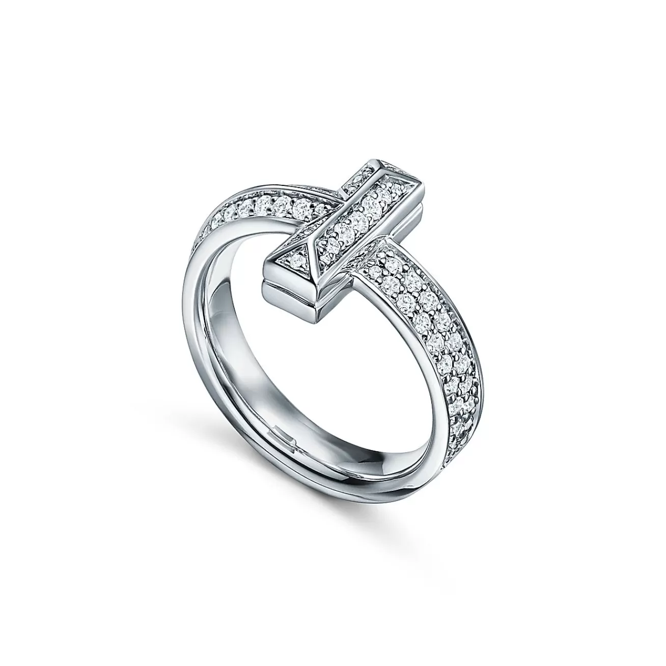 Tiffany & Co. Tiffany T T1 Ring in White Gold with Diamonds, 4.5 mm Wide | ^ Rings | Men's Jewelry