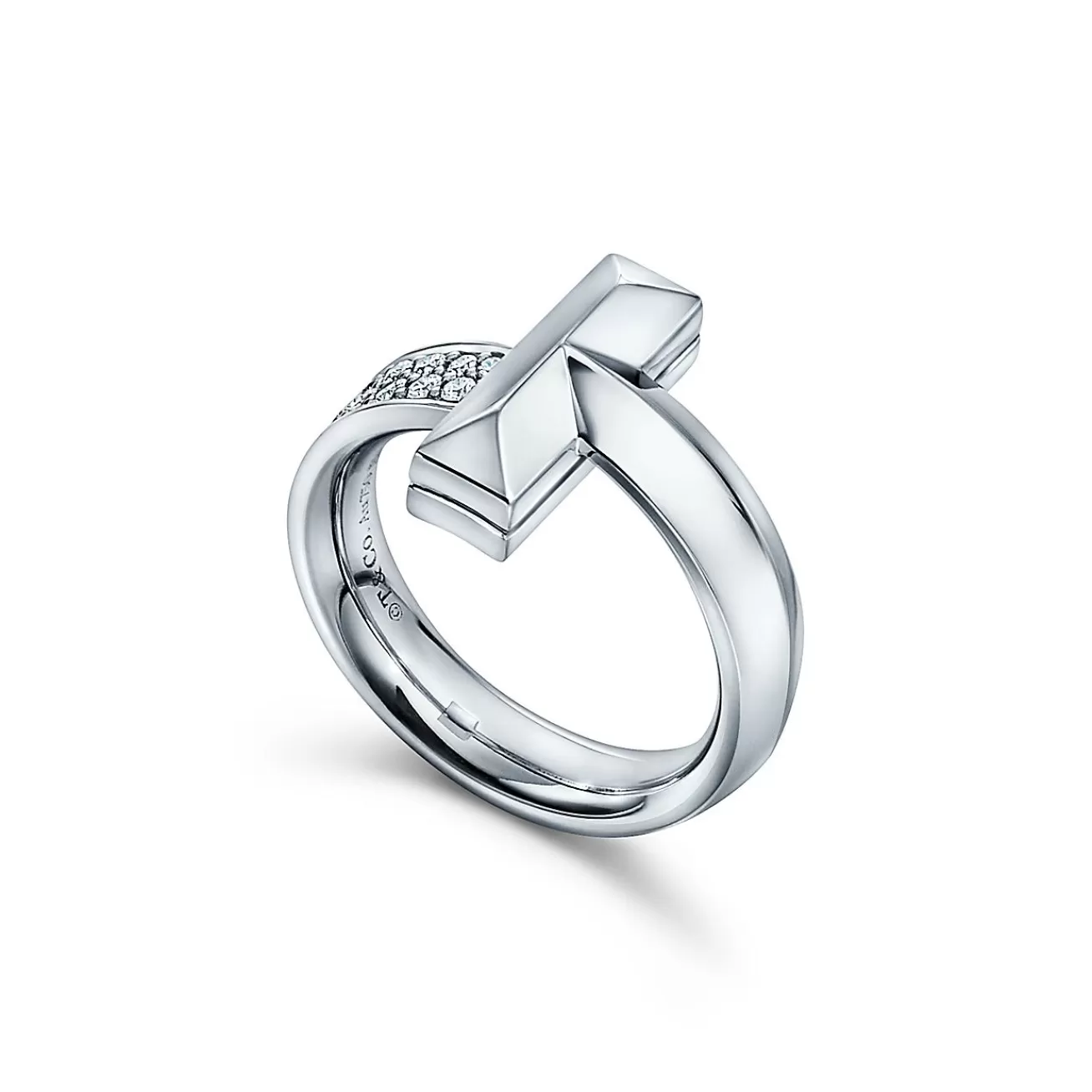 Tiffany & Co. Tiffany T T1 Ring in White Gold with Diamonds, 4.5 mm Wide | ^ Rings | Diamond Jewelry