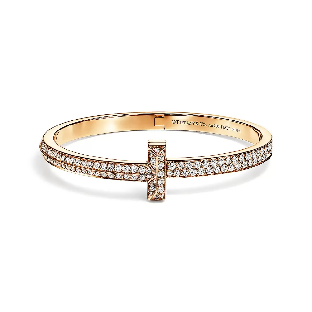 Tiffany & Co. Tiffany T T1 wide diamond hinged bangle in 18k gold, medium. | ^ Bracelets | Men's Jewelry