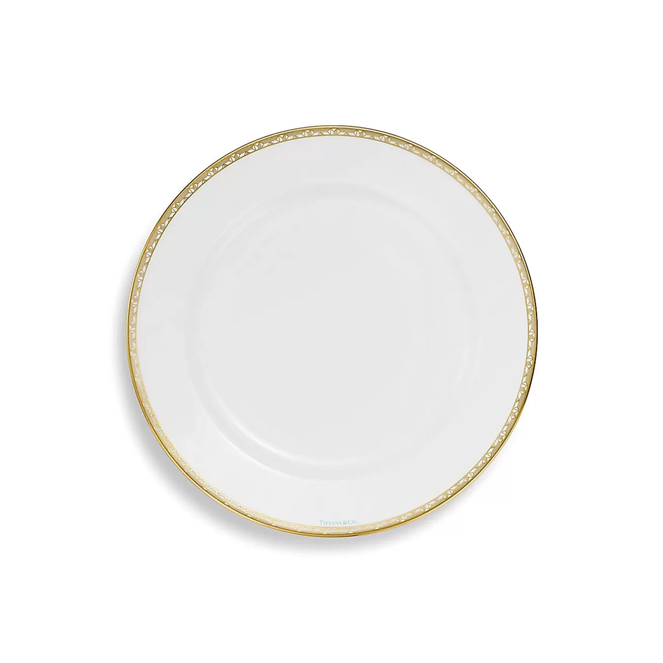 Tiffany & Co. Tiffany T True Dessert Plate with a Hand-painted Gold Rim | ^ Tableware
