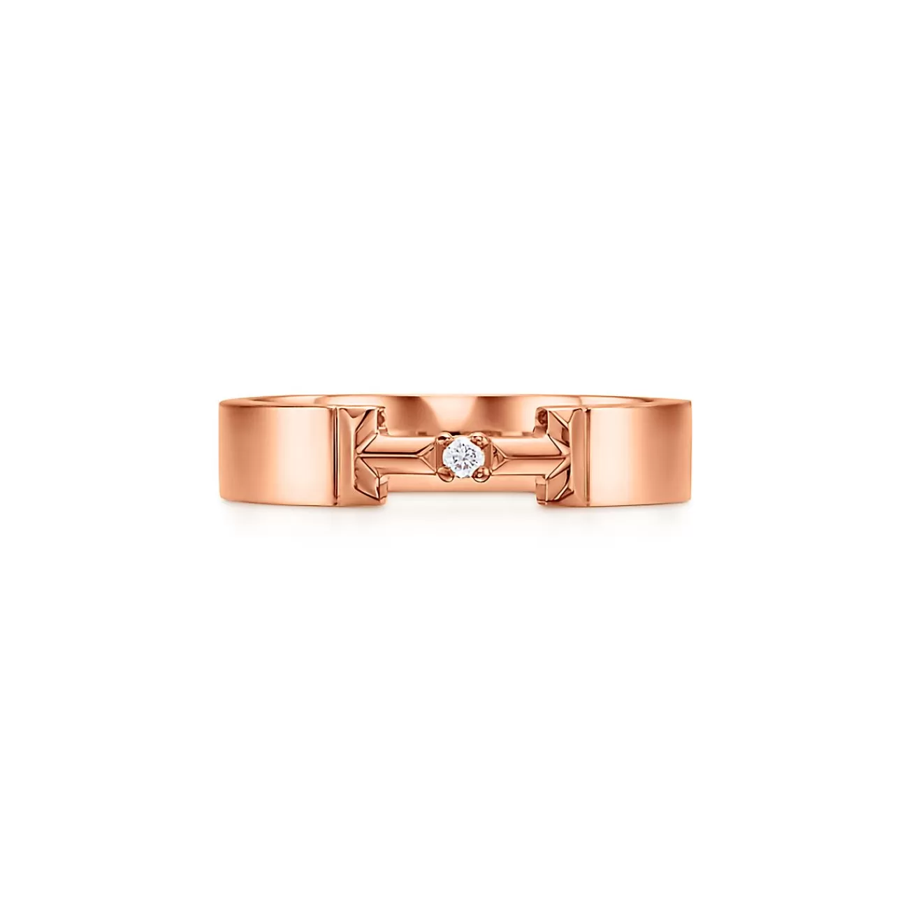 Tiffany & Co. Tiffany T True diamond link ring in 18k rose gold, 4 mm wide. | ^ Rings | Men's Jewelry