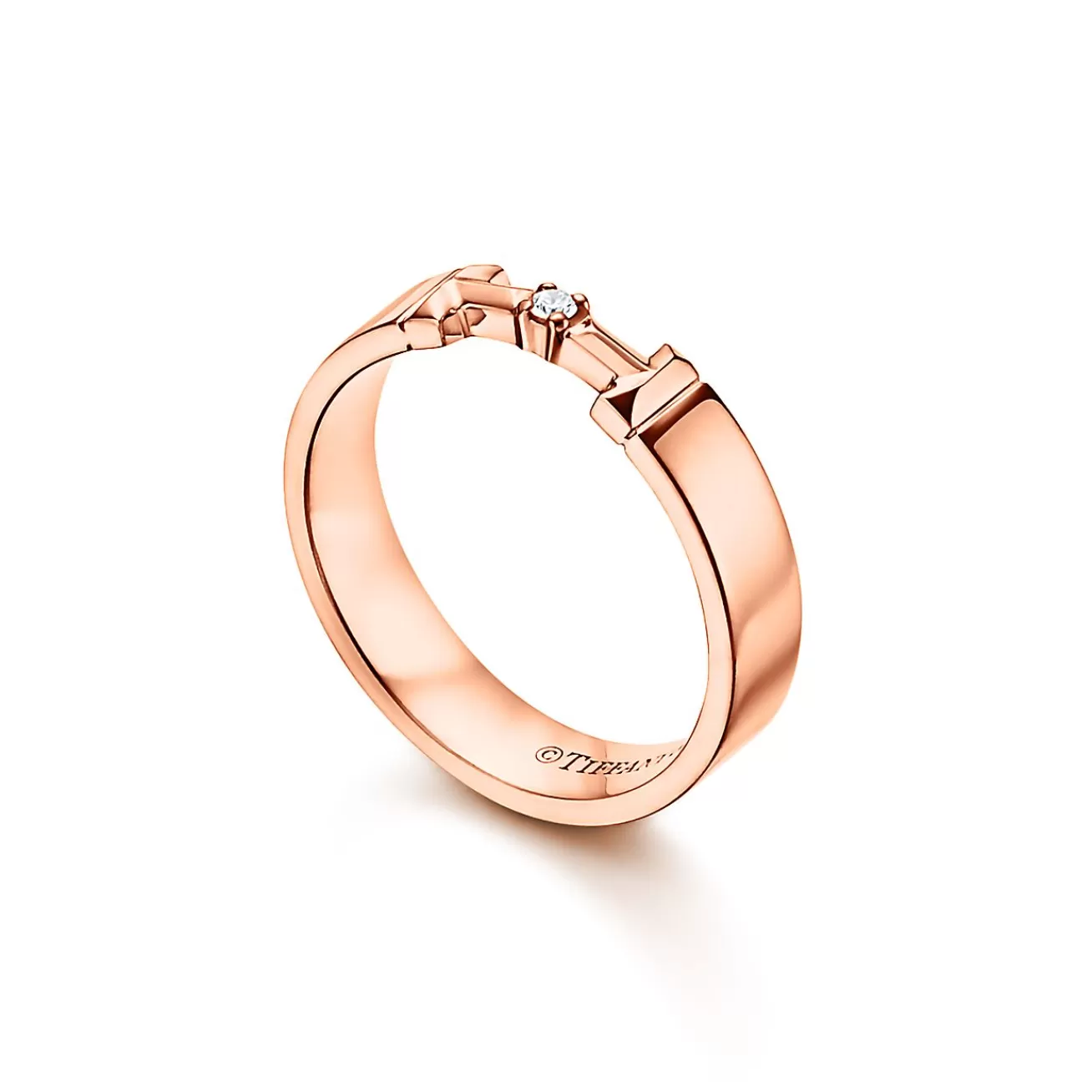 Tiffany & Co. Tiffany T True diamond link ring in 18k rose gold, 4 mm wide. | ^ Rings | Men's Jewelry