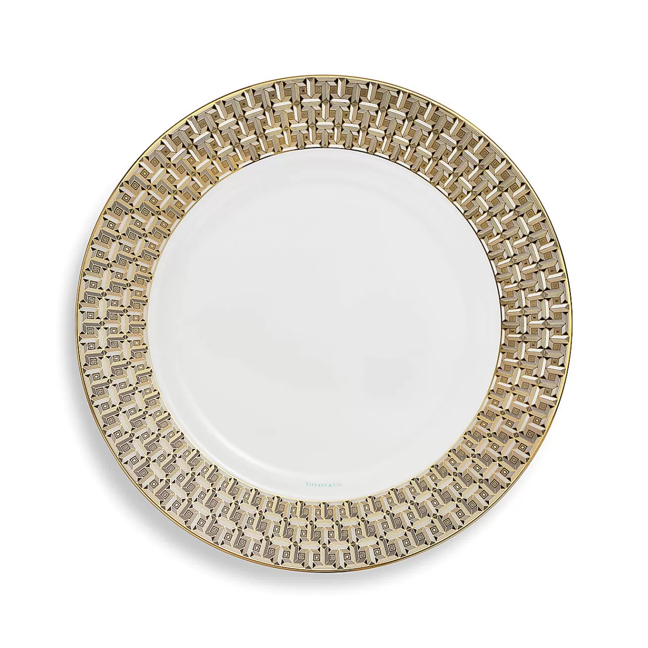 Tiffany & Co. Tiffany T True Dinner Plate with a Hand-painted Gold Rim | ^ Tableware