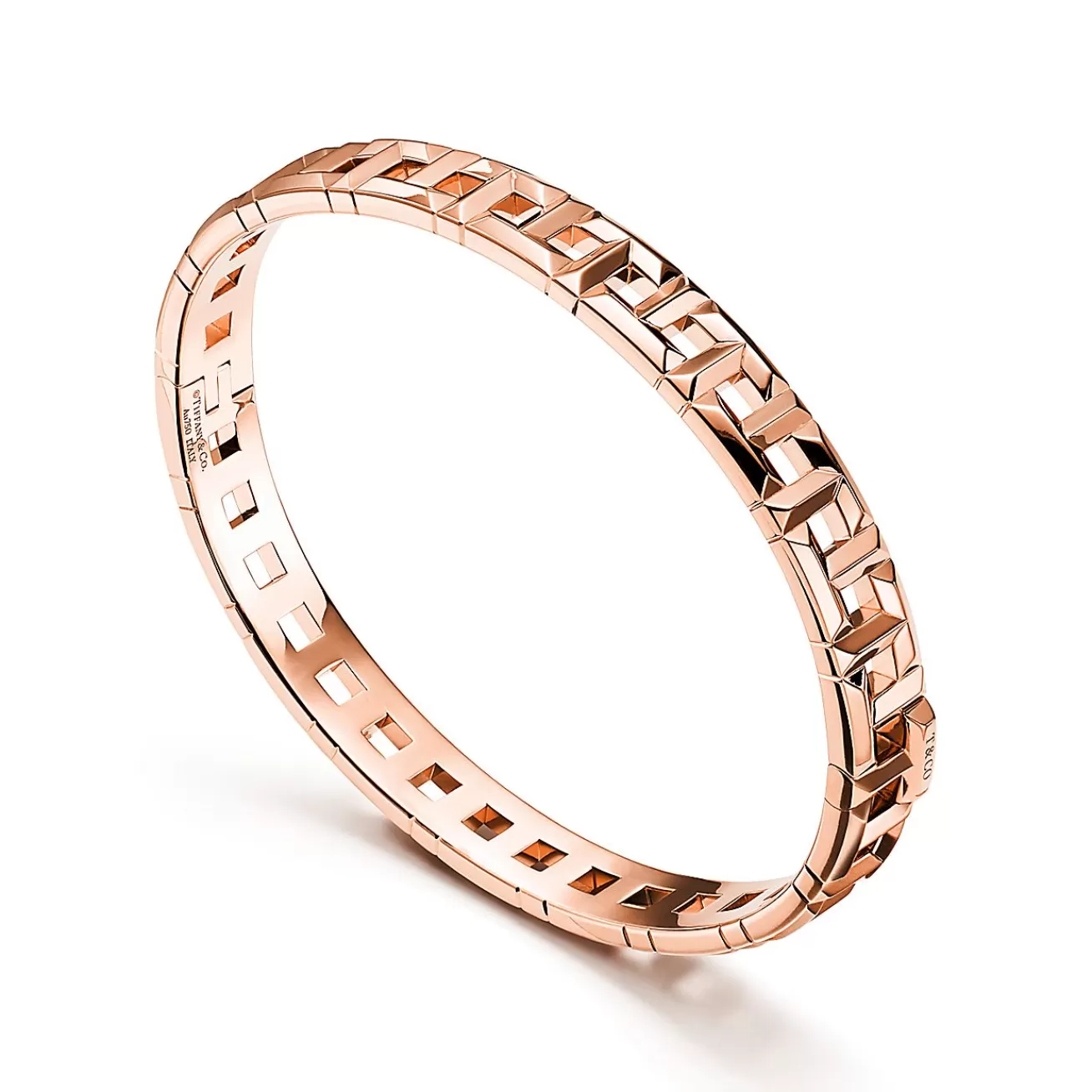 Tiffany & Co. Tiffany T True narrow hinged bangle in 18k rose gold, medium. | ^ Bracelets | Rose Gold Jewelry