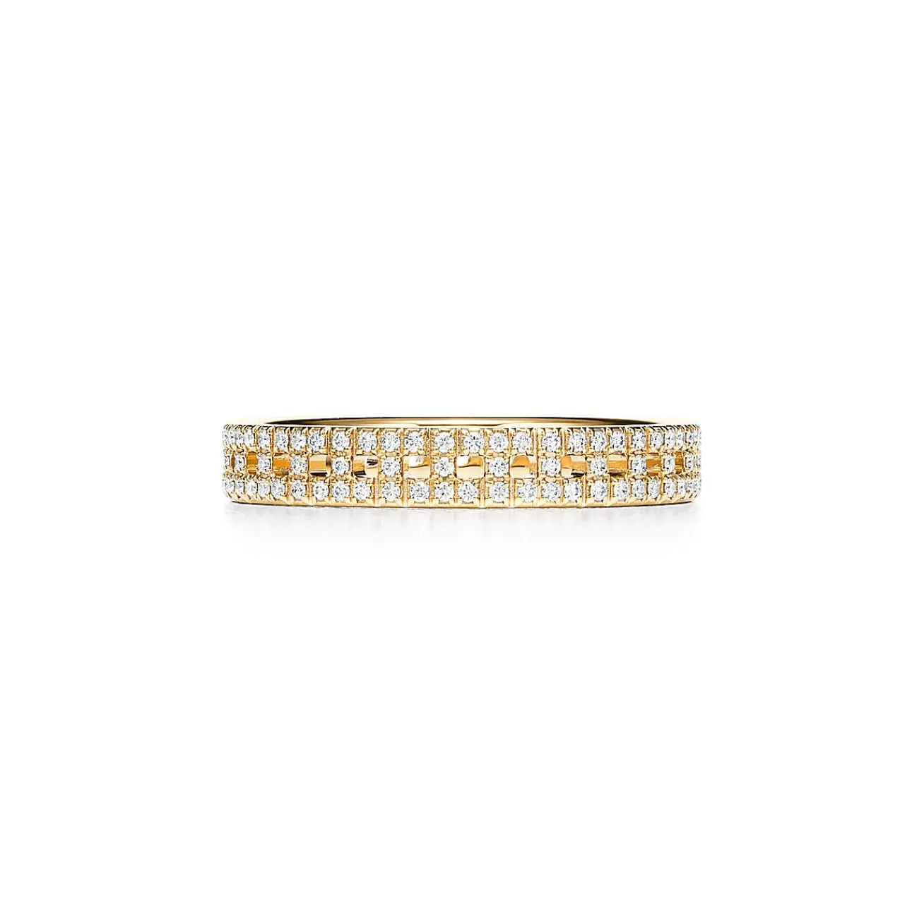 Tiffany & Co. Tiffany T True narrow ring in 18k gold with pavé diamonds, 3.5 mm wide. | ^Women Rings | Men's Jewelry