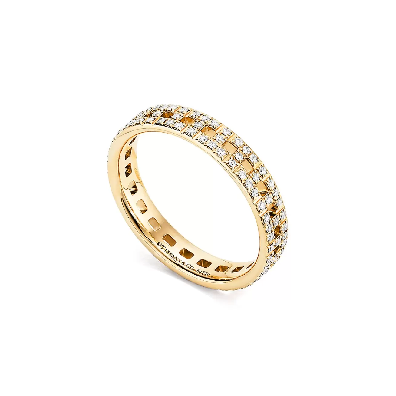 Tiffany & Co. Tiffany T True narrow ring in 18k gold with pavé diamonds, 3.5 mm wide. | ^Women Rings | Men's Jewelry