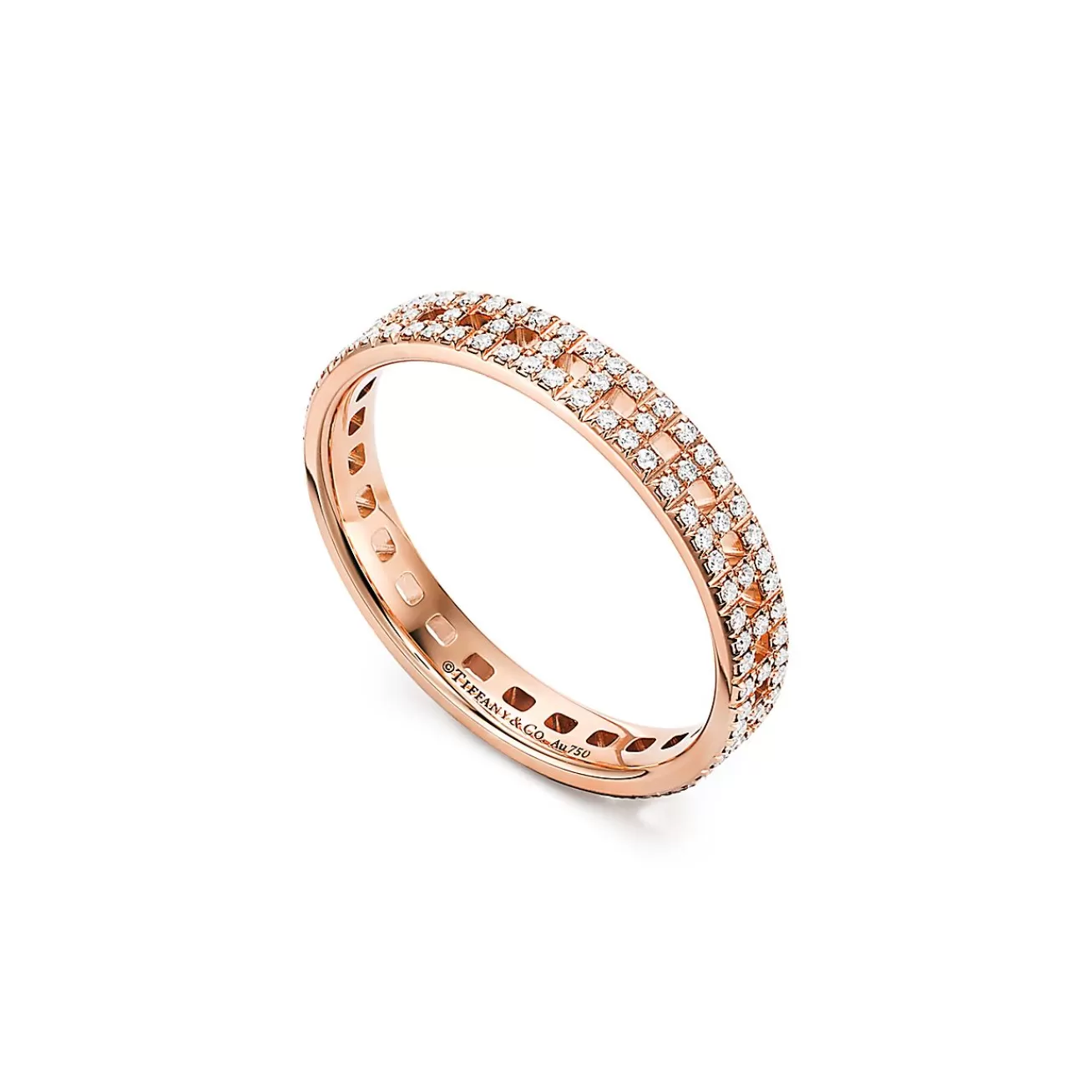Tiffany & Co. Tiffany T True narrow ring in 18k rose gold with pavé diamonds, 3.5 mm wide. | ^Women Rings | Men's Jewelry