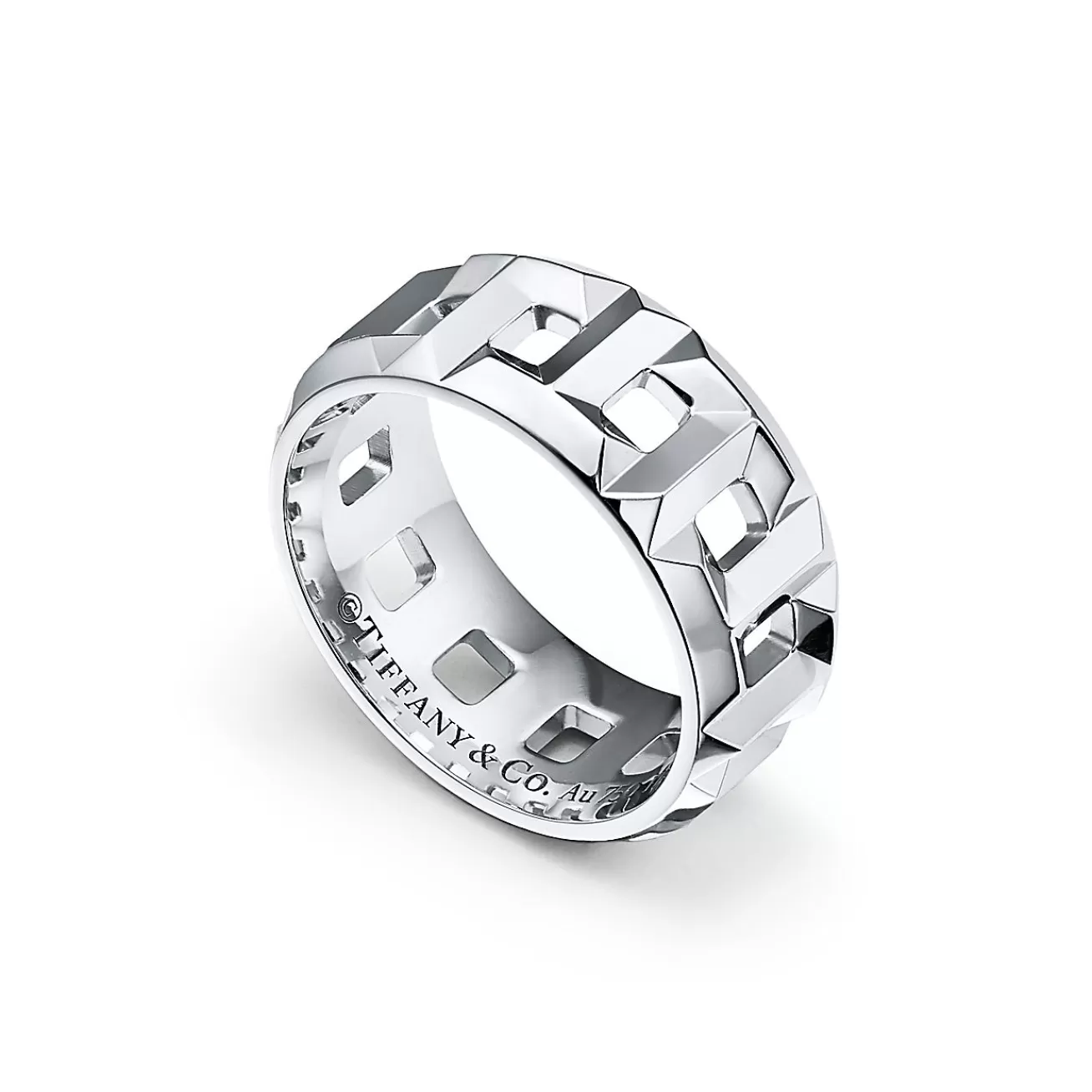 Tiffany & Co. Tiffany T True Ring in White Gold, 8 mm Wide | ^ Rings | Tiffany T
