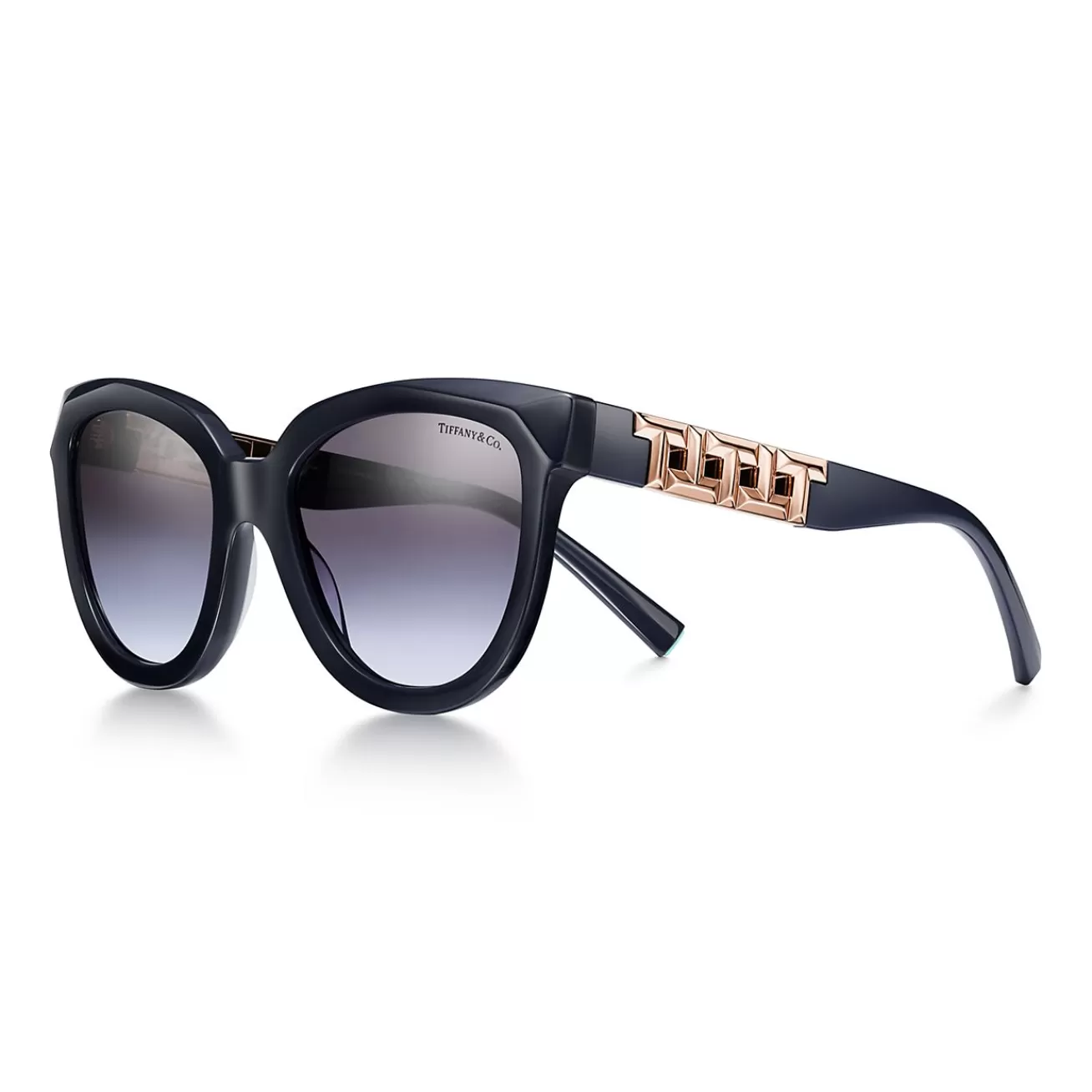 Tiffany & Co. Tiffany T True Sunglasses in Dark Blue Acetate with Violet Gray Gradient Lenses | ^Women Tiffany T | Sunglasses