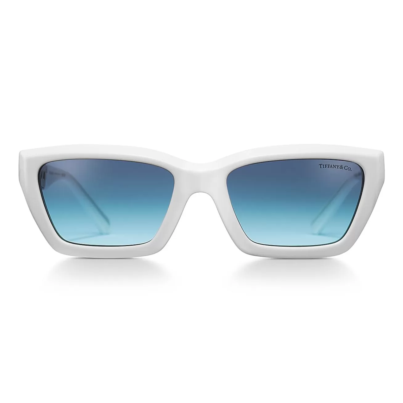 Tiffany & Co. Tiffany T True Sunglasses in White Acetate with Tiffany Blue® Lenses | ^Women Tiffany T | Tiffany Blue® Gifts