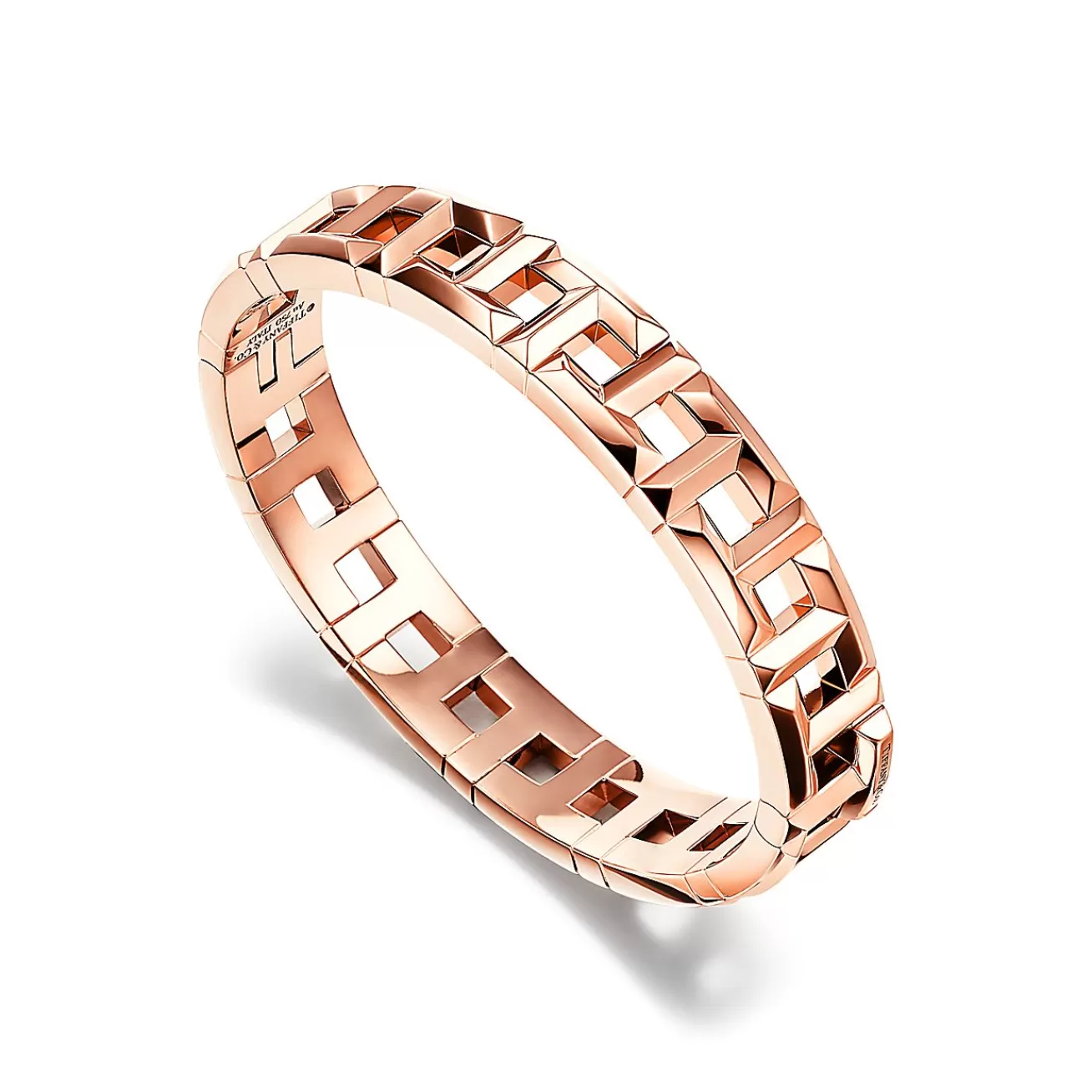 Tiffany & Co. Tiffany T True wide hinged bangle in 18k rose gold, large. | ^ Rose Gold Jewelry | Tiffany T