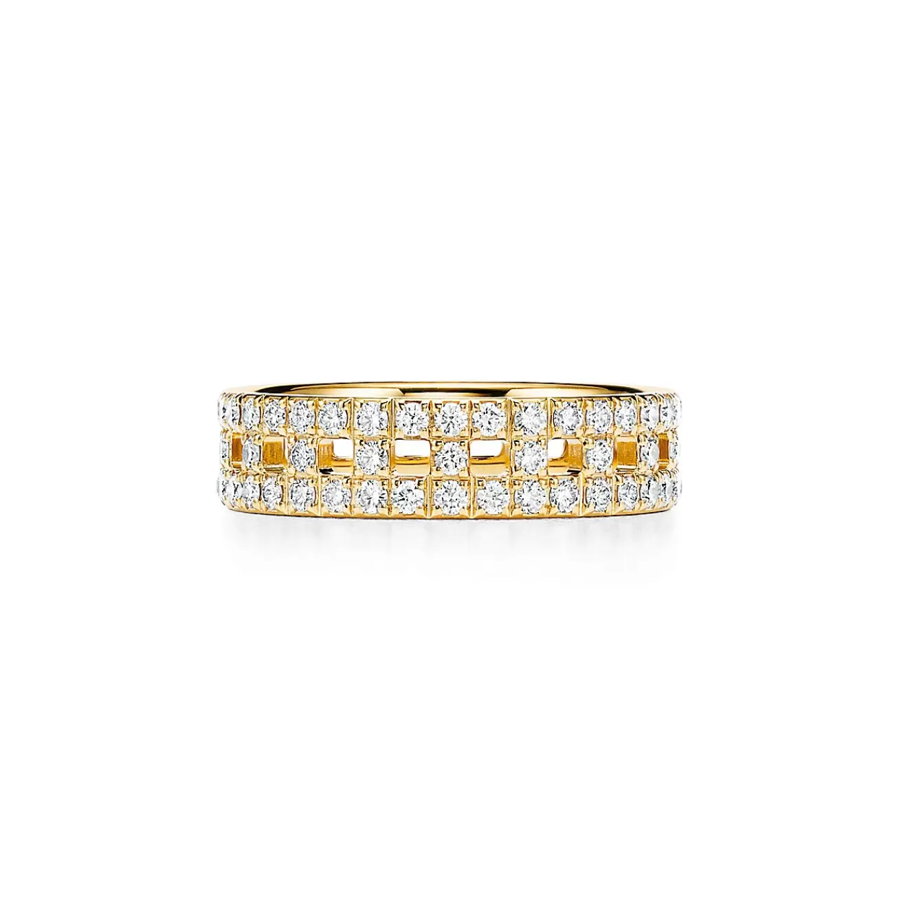 Tiffany & Co. Tiffany T True wide ring in 18k gold with pavé diamonds, 5.5 mm wide. | ^Women Rings | Men's Jewelry