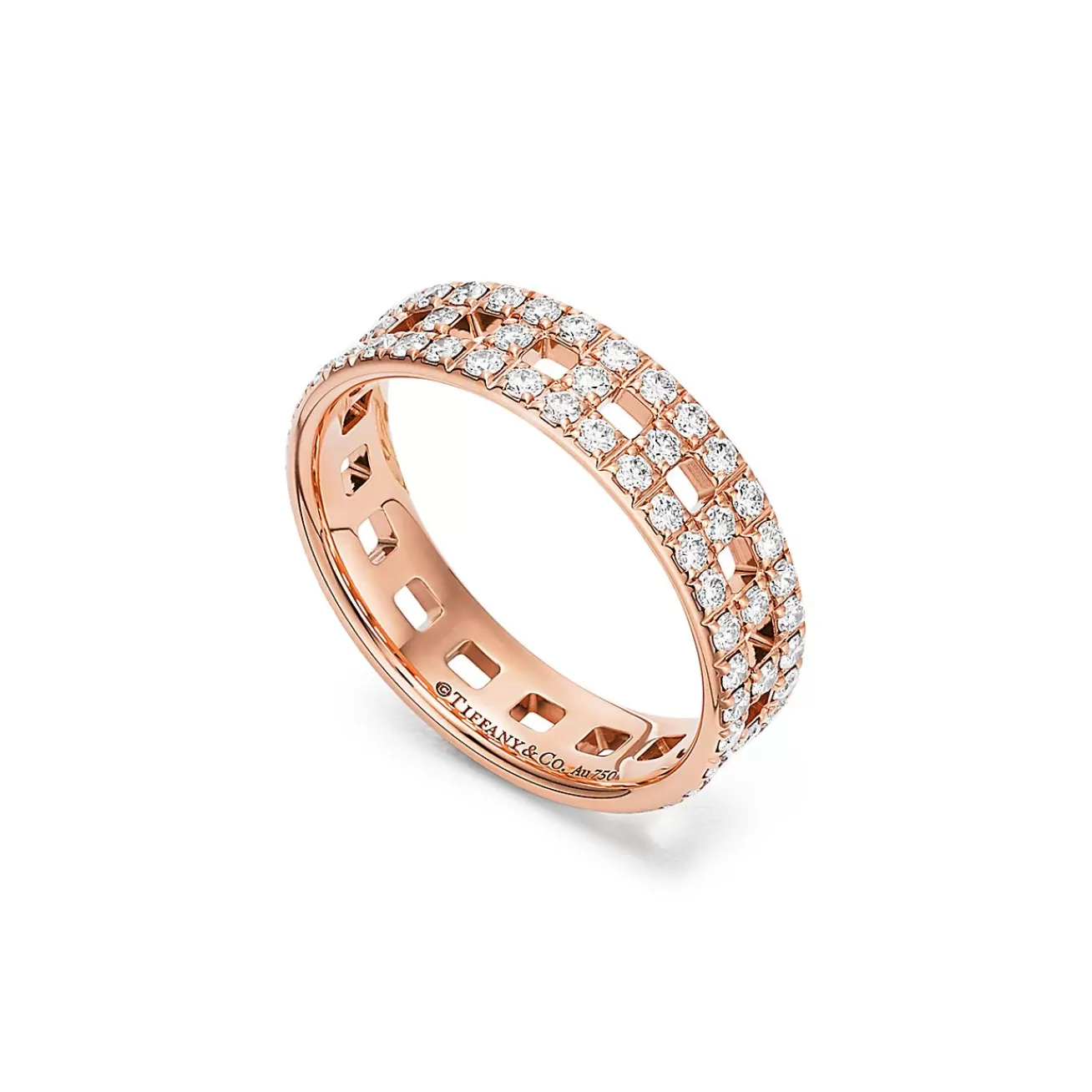 Tiffany & Co. Tiffany T True wide ring in 18k rose gold with pavé diamonds, 5.5 mm wide. | ^Women Rings | Men's Jewelry