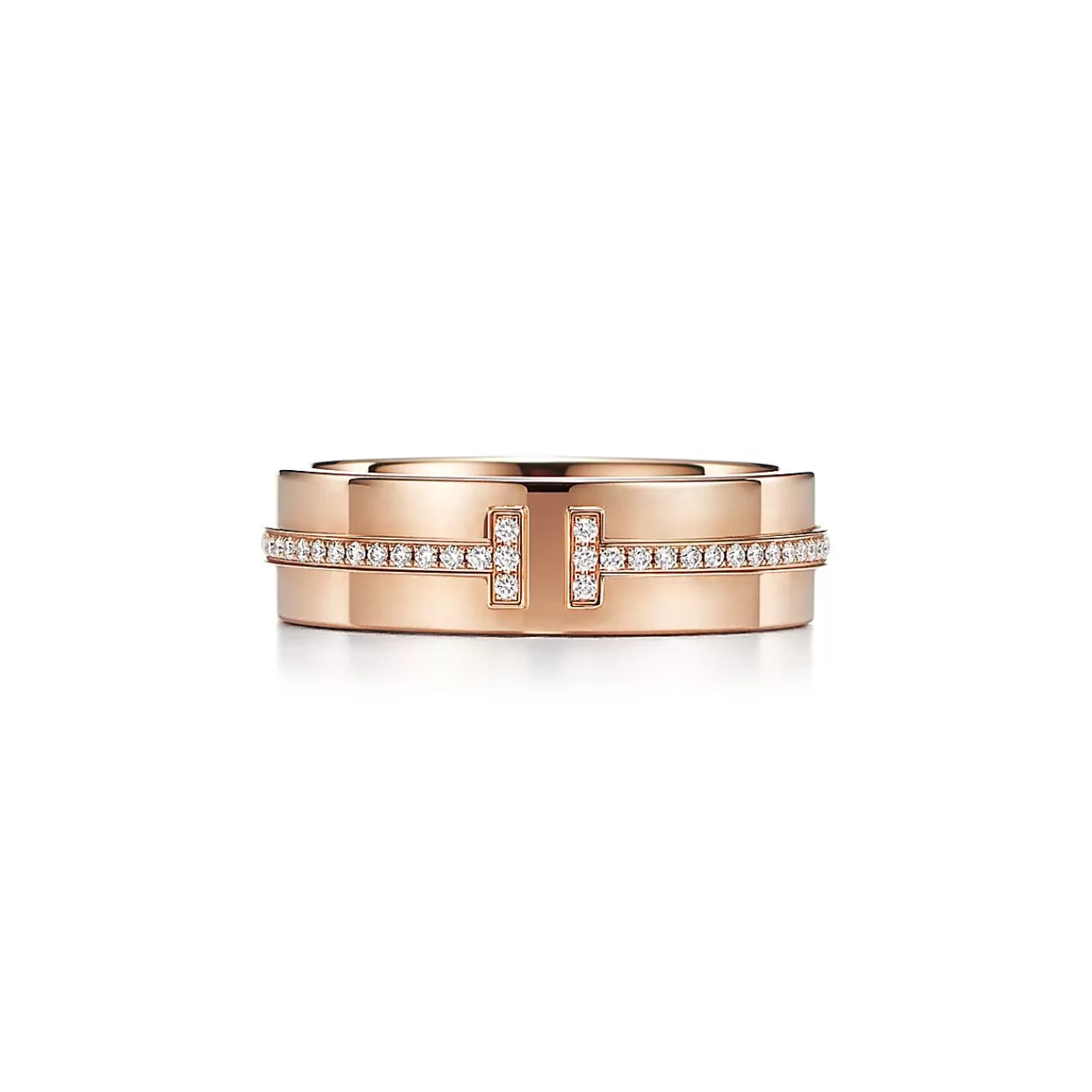 Tiffany & Co. Tiffany T wide diamond ring in 18k rose gold, 5.5 mm wide. | ^Women Rings | Men's Jewelry