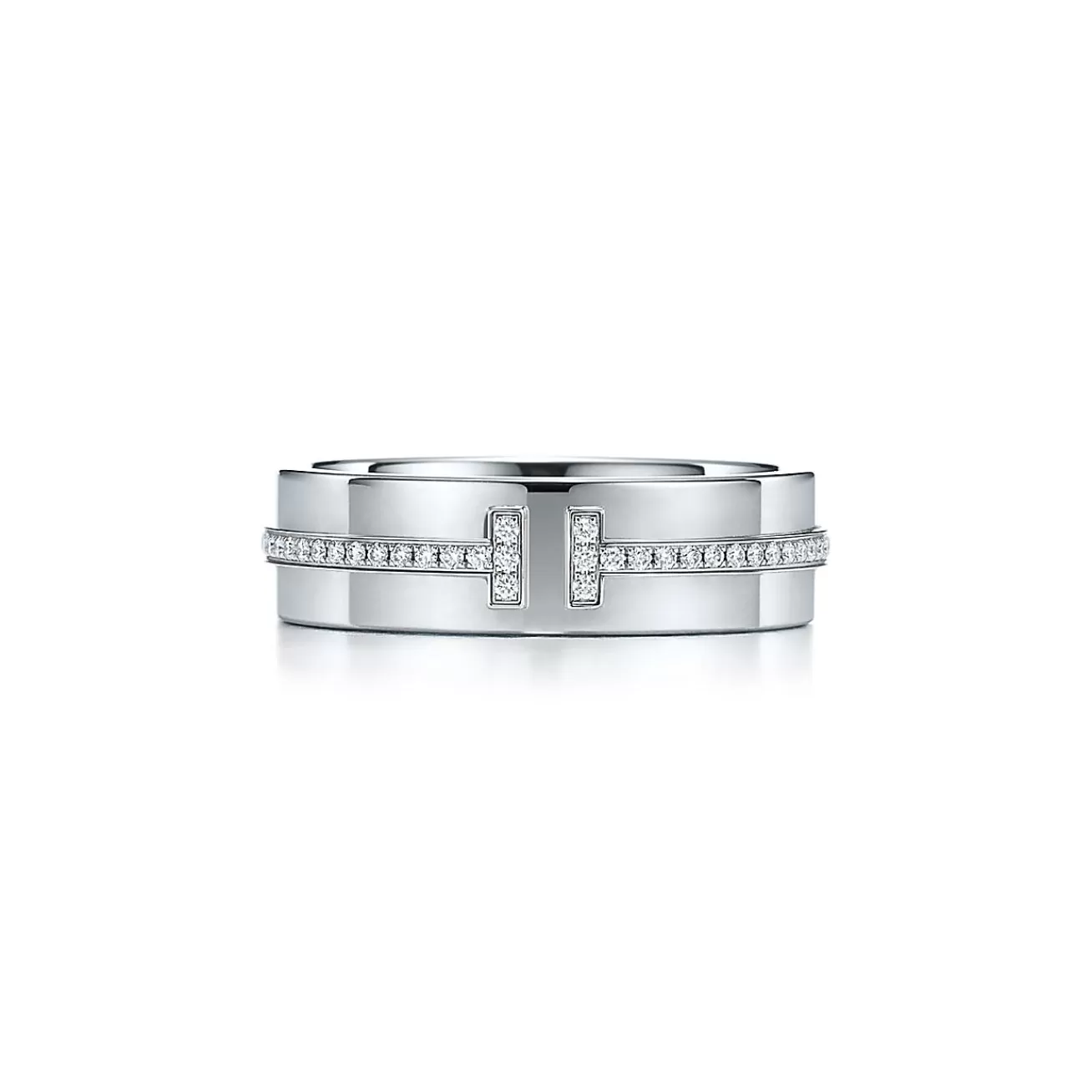 Tiffany & Co. Tiffany T wide diamond ring in 18k white gold, 5.5 mm wide. | ^Women Rings | Men's Jewelry