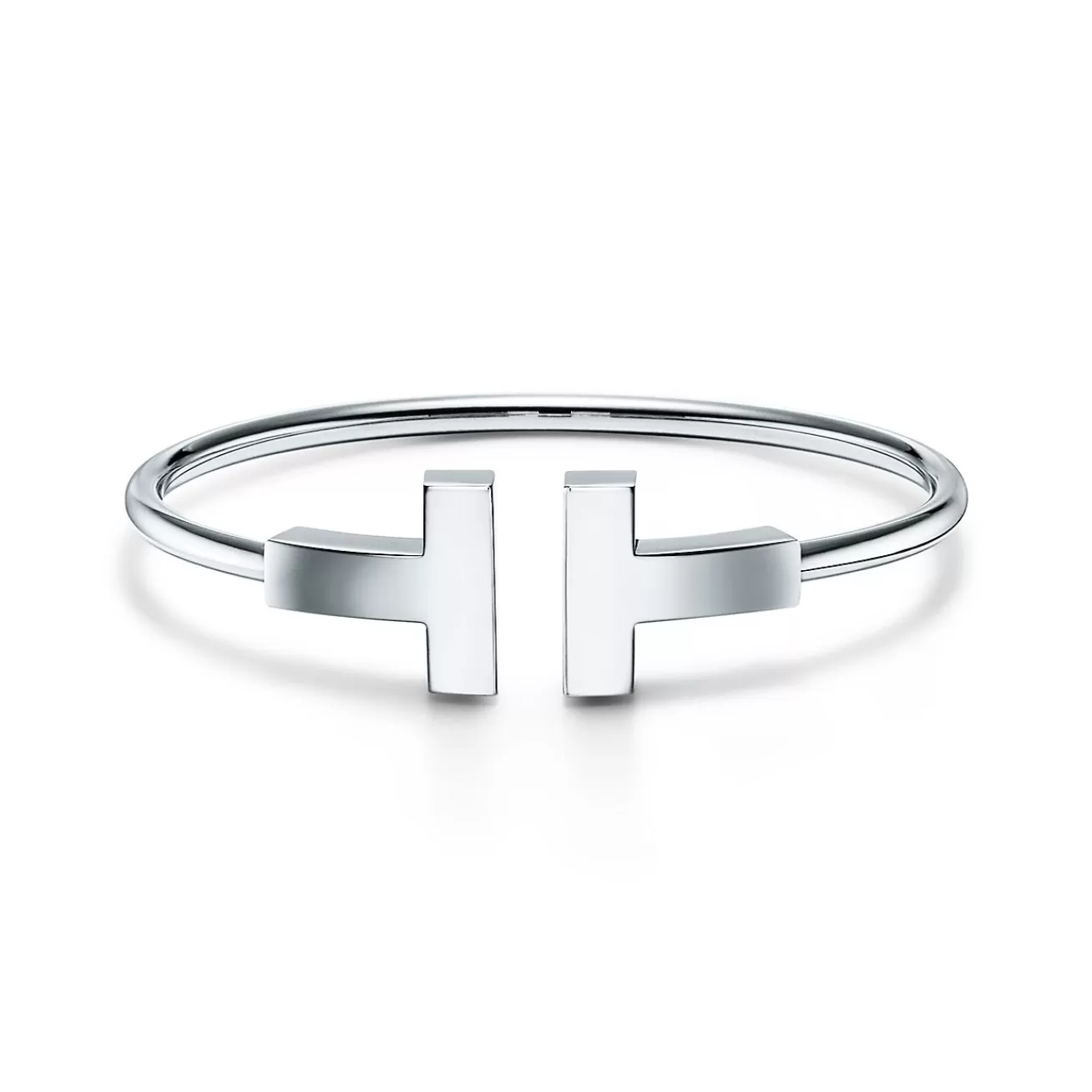 Tiffany & Co. Tiffany T wide wire bracelet in 18k white gold, medium. | ^ Bracelets | Men's Jewelry