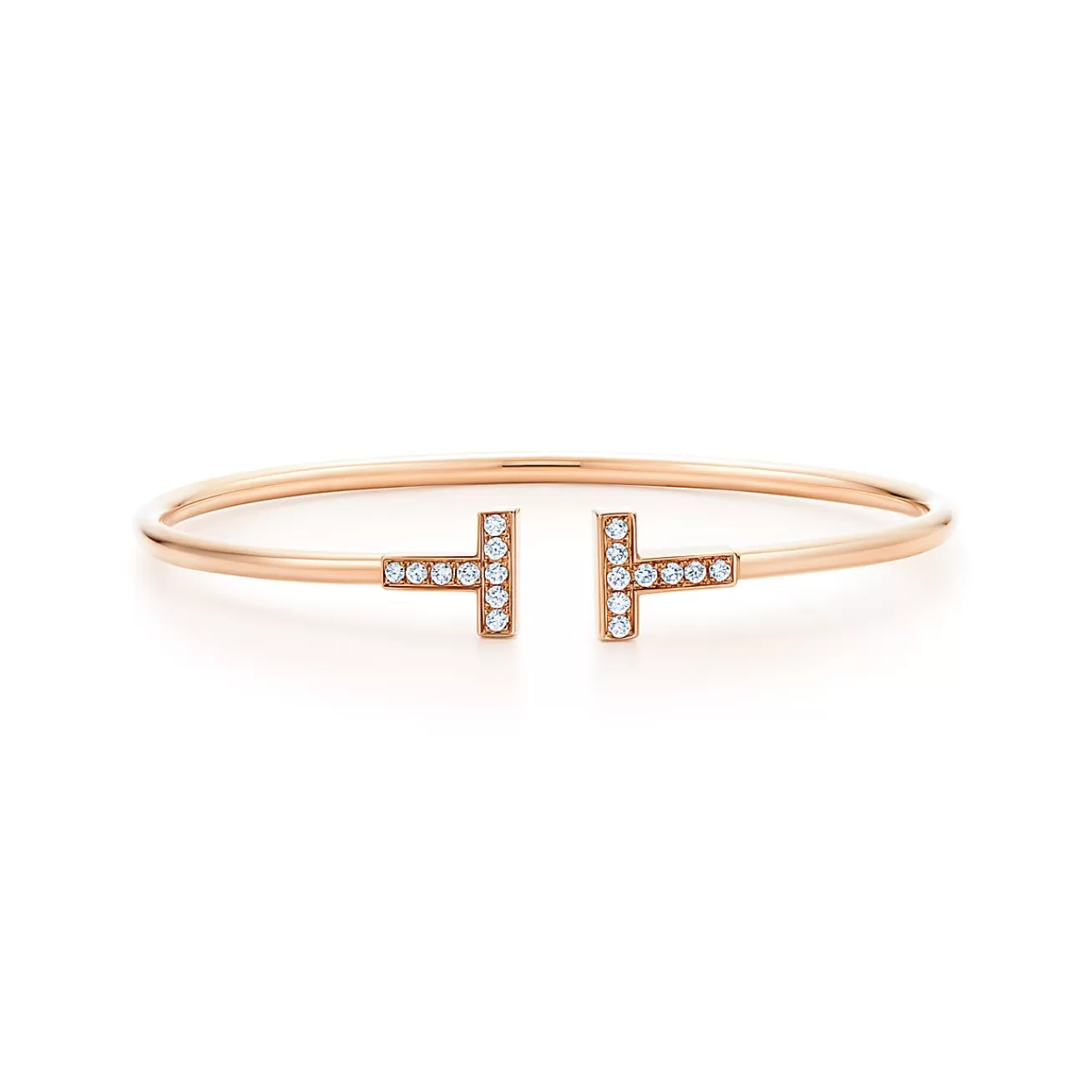 Tiffany & Co. Tiffany T Wire Bracelet in Rose Gold with Diamonds | ^ Bracelets | Men's Jewelry