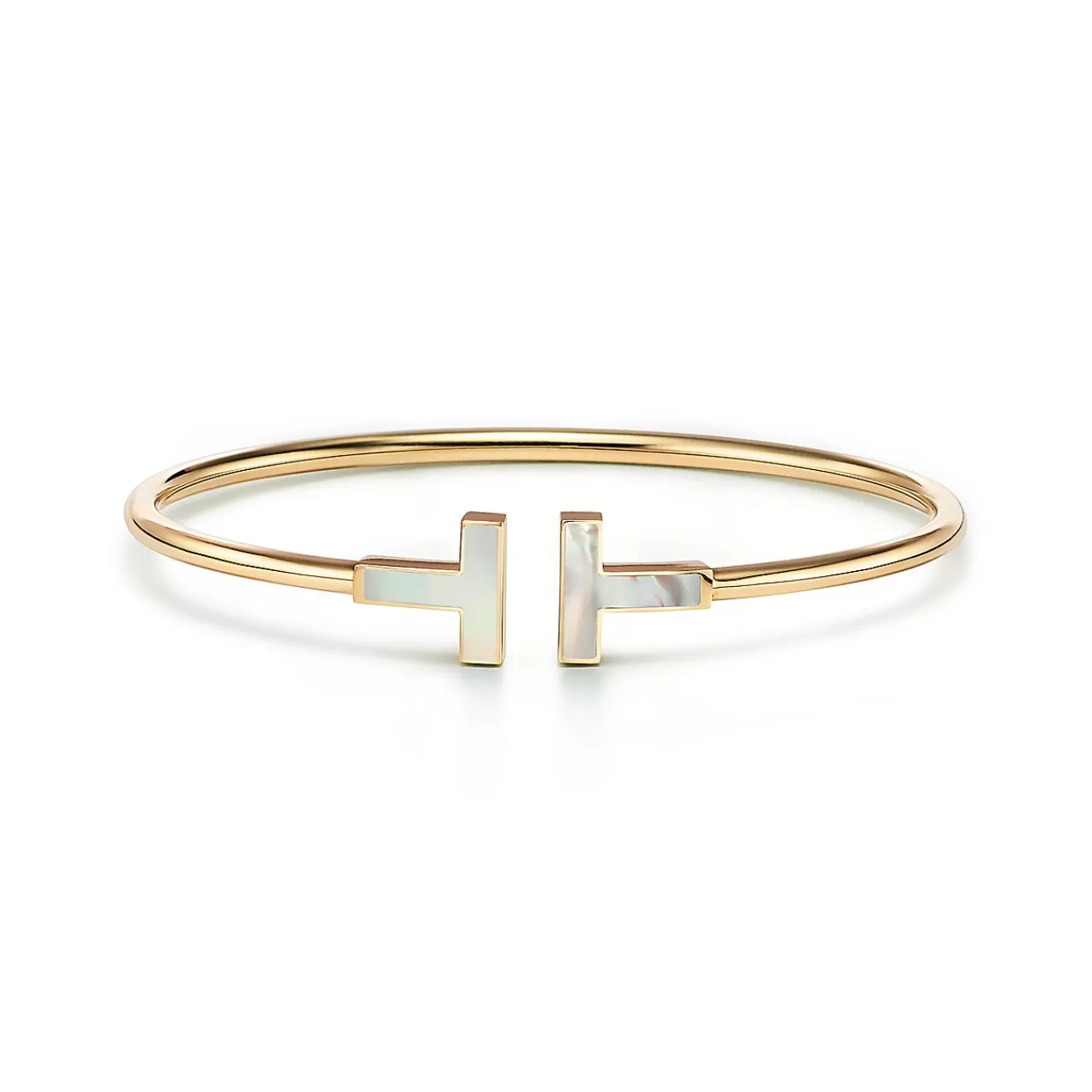 Tiffany & Co. Tiffany T Wire Bracelet in Yellow Gold with Mother-of-pearl | ^ Bracelets | Gold Jewelry