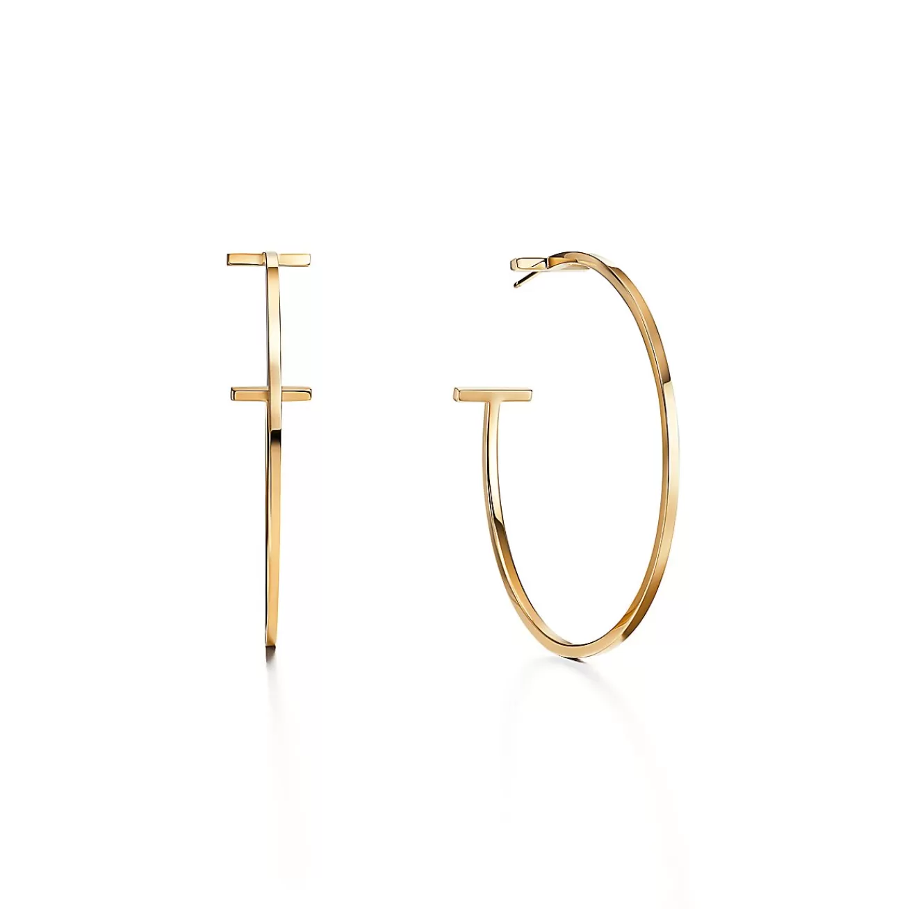Tiffany & Co. Tiffany T wire hoop earrings in 18k gold, extra large. | ^ Hoop Earrings | Gold Jewelry