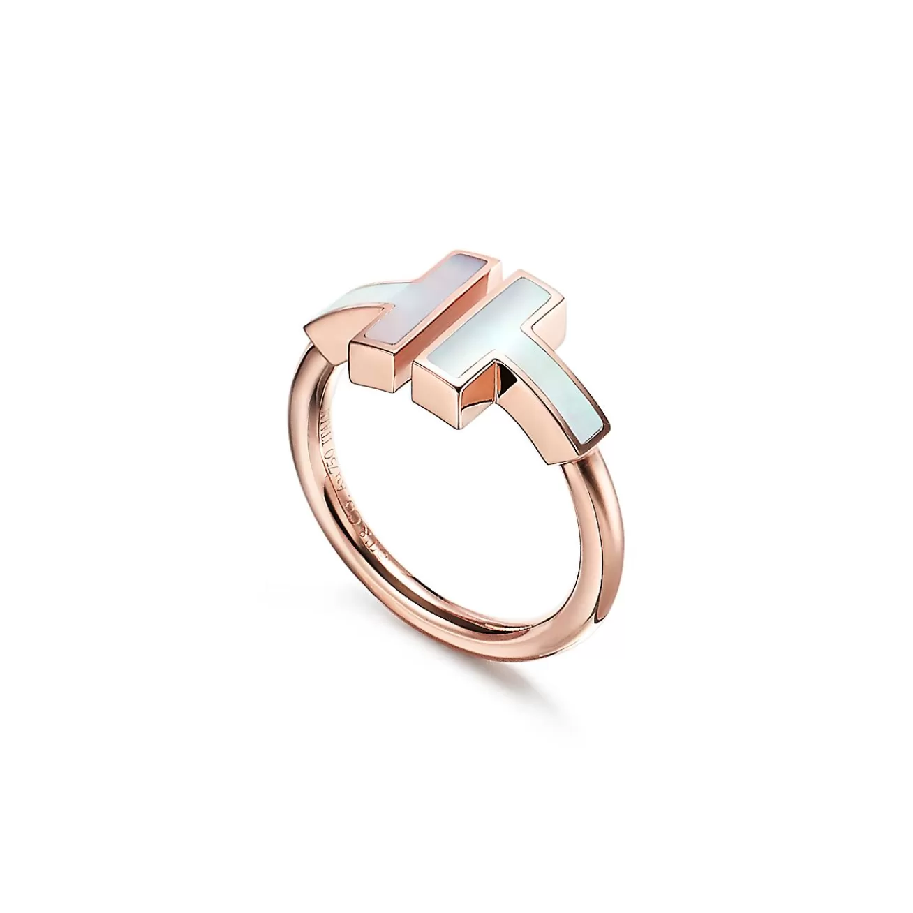 Tiffany & Co. Tiffany T Wire Ring in Rose Gold with Mother-of-pearl | ^ Rings | Rose Gold Jewelry