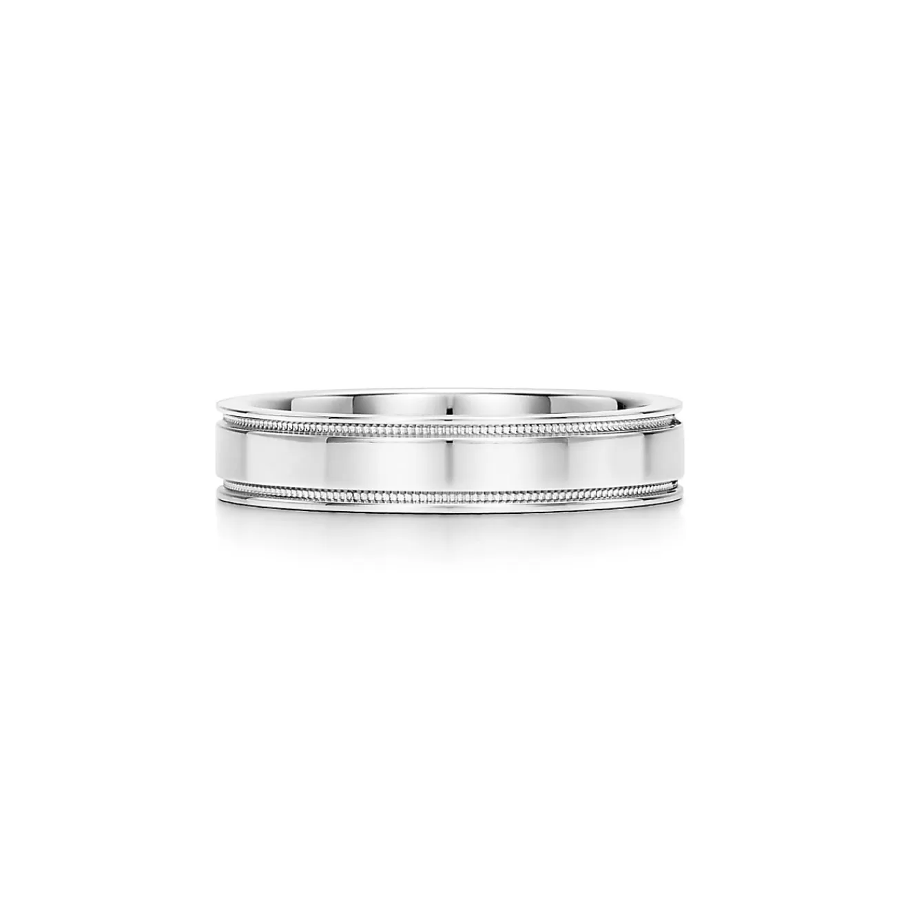 Tiffany & Co. Tiffany Together Double Milgrain Band Ring in Platinum, 4 mm Wide | ^Women Rings | Platinum Jewelry