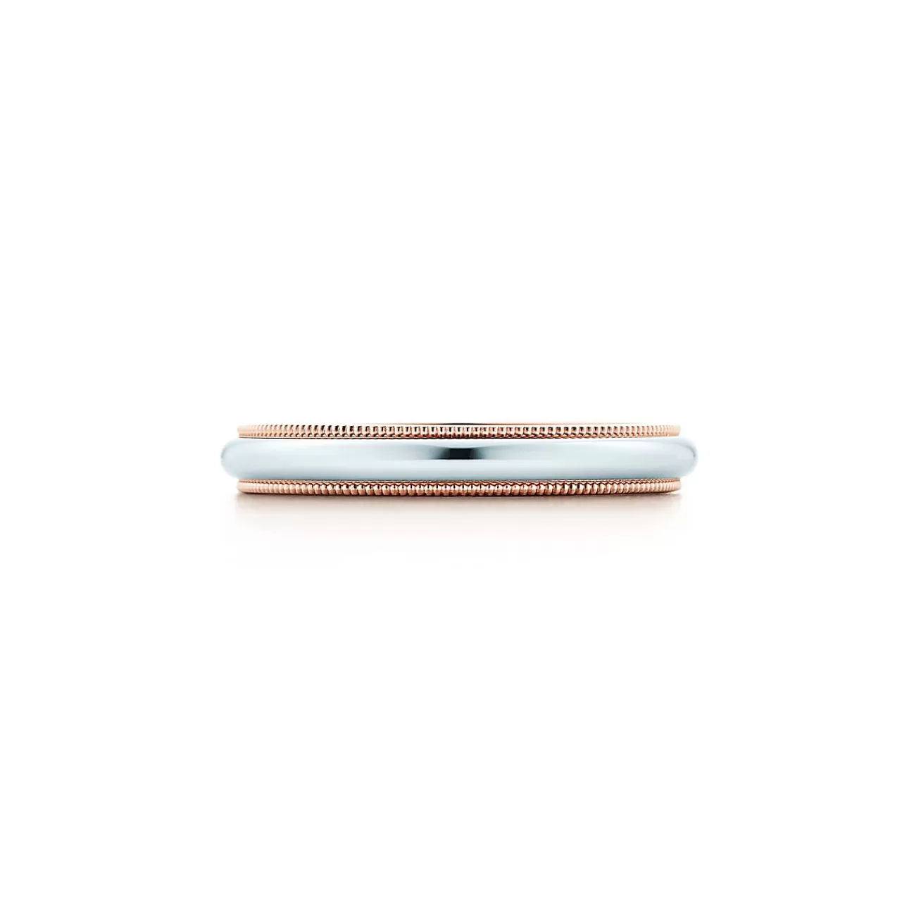 Tiffany & Co. Tiffany Together Milgrain Band Ring in Platinum and Rose Gold, 3.5 mm Wide | ^Women Rings | Rose Gold Jewelry