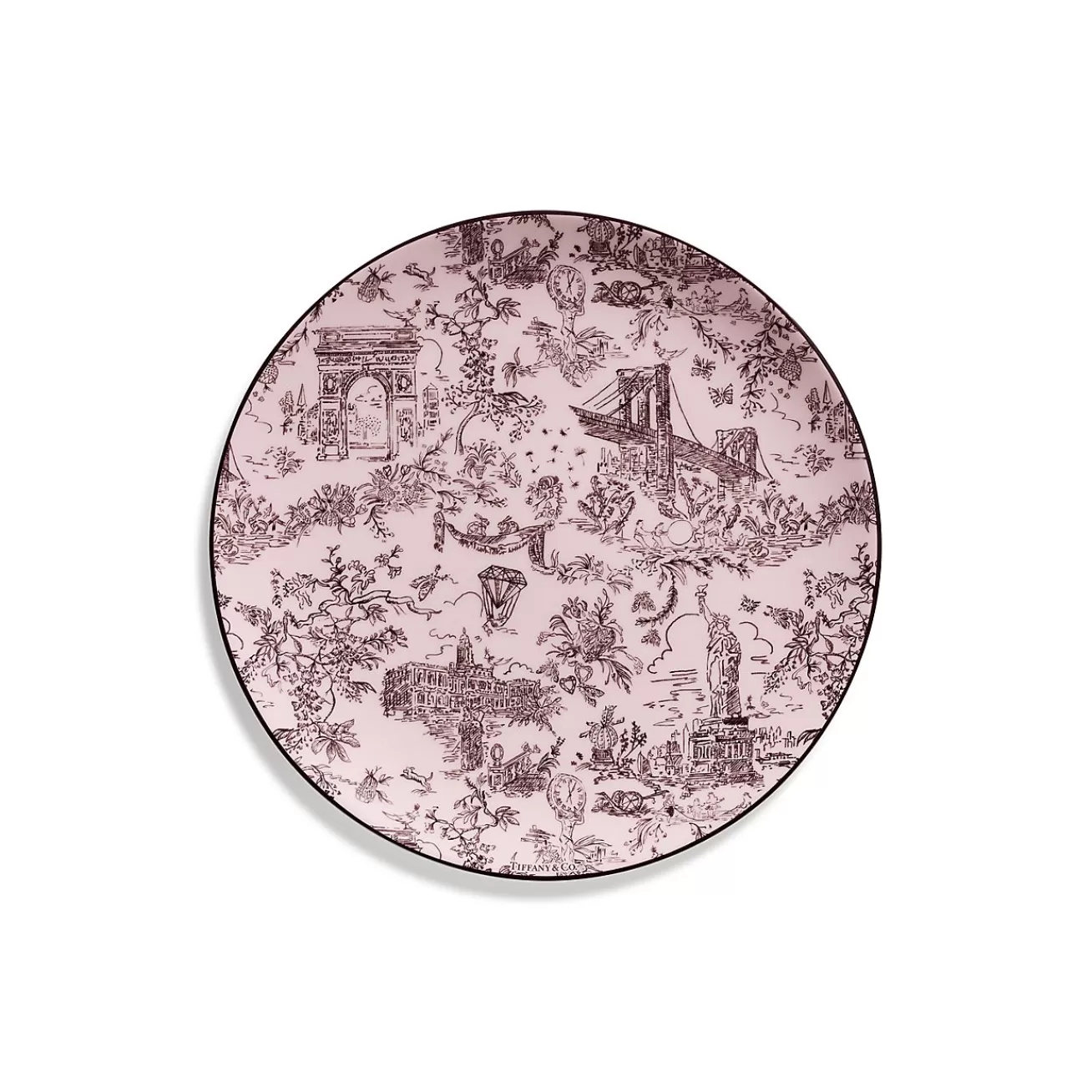 Tiffany & Co. Tiffany Toile Dessert Plate in Morganite Bone China | ^ The Couple | Business Gifts