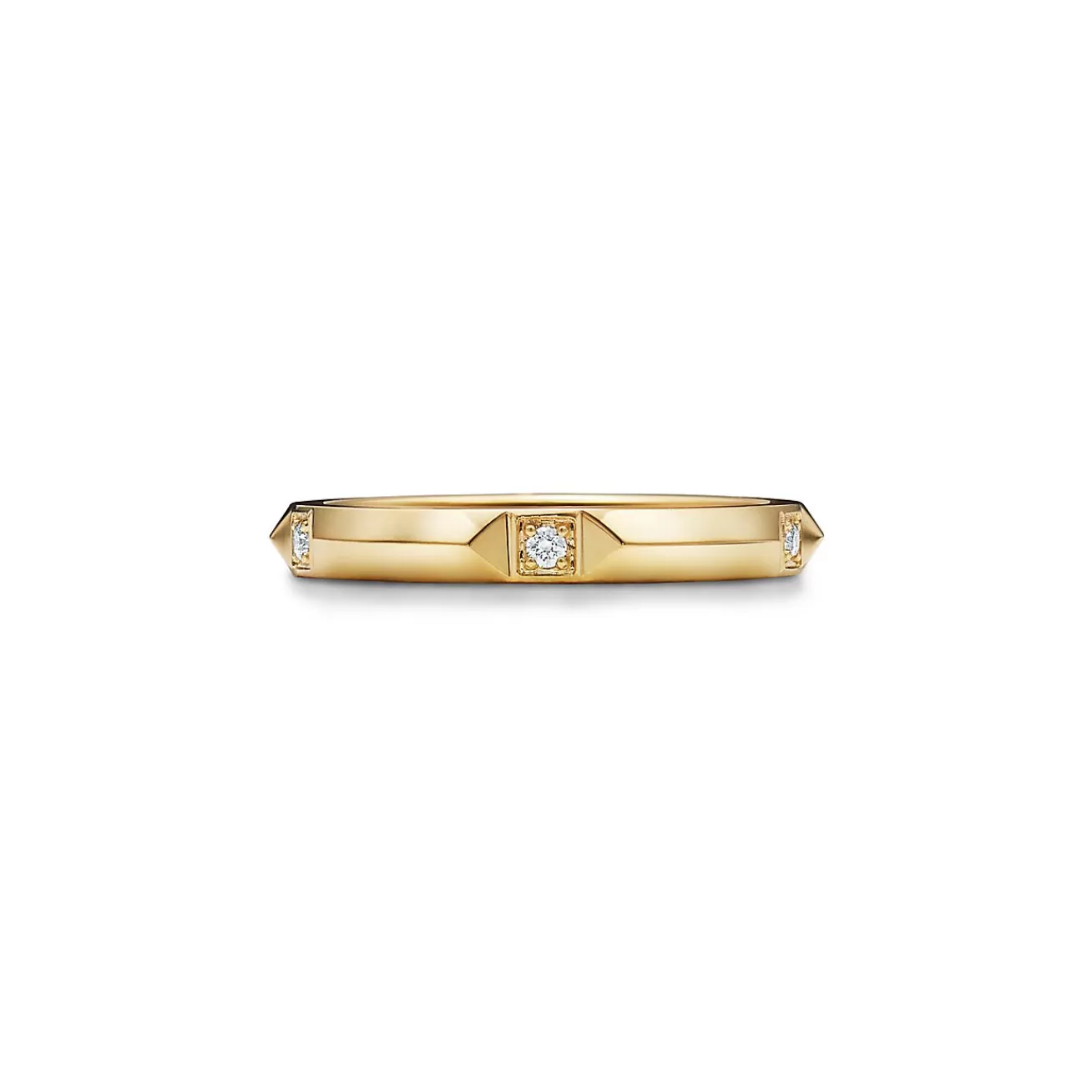 Tiffany & Co. Tiffany True® band ring in 18k gold with diamonds, 2.5 mm wide. | ^Women Rings | Men's Jewelry