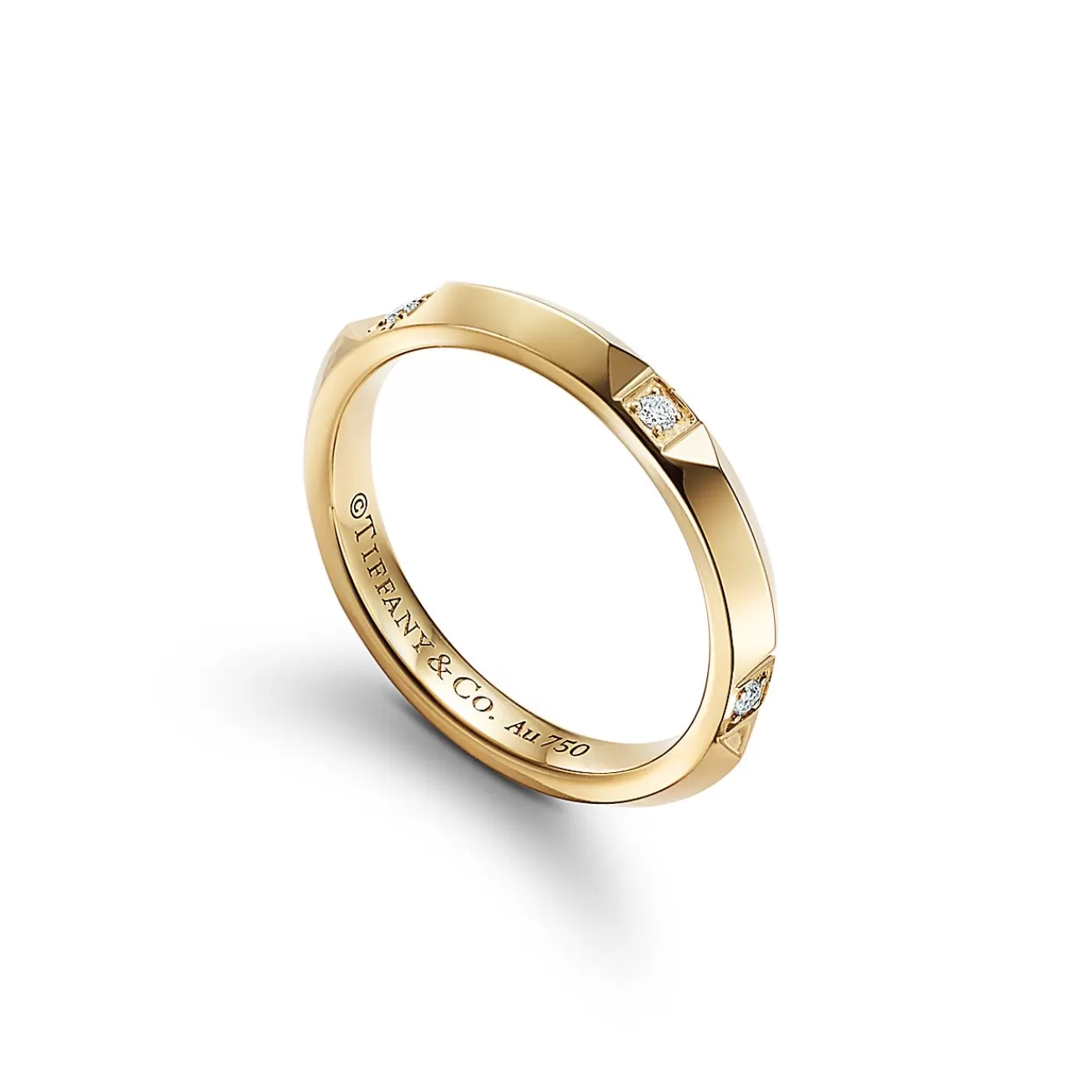 Tiffany & Co. Tiffany True® band ring in 18k gold with diamonds, 2.5 mm wide. | ^Women Rings | Men's Jewelry