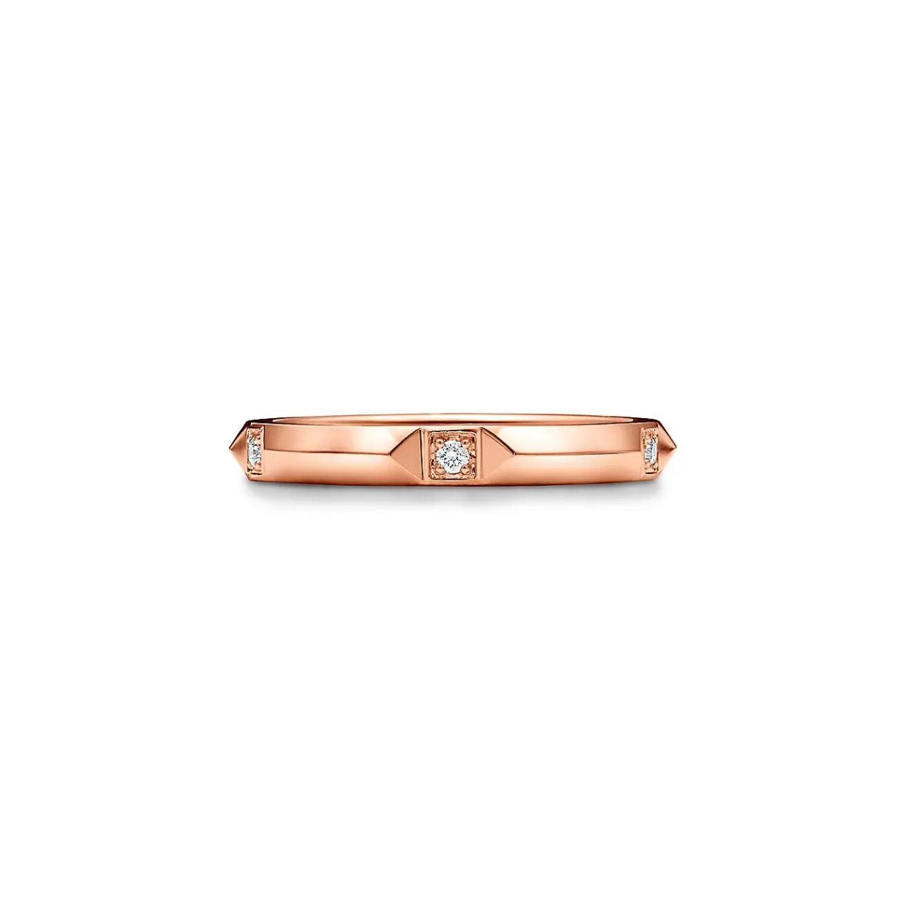 Tiffany & Co. Tiffany True® band ring in 18k rose gold with diamonds, 2.5 mm wide. | ^Women Rings | Men's Jewelry